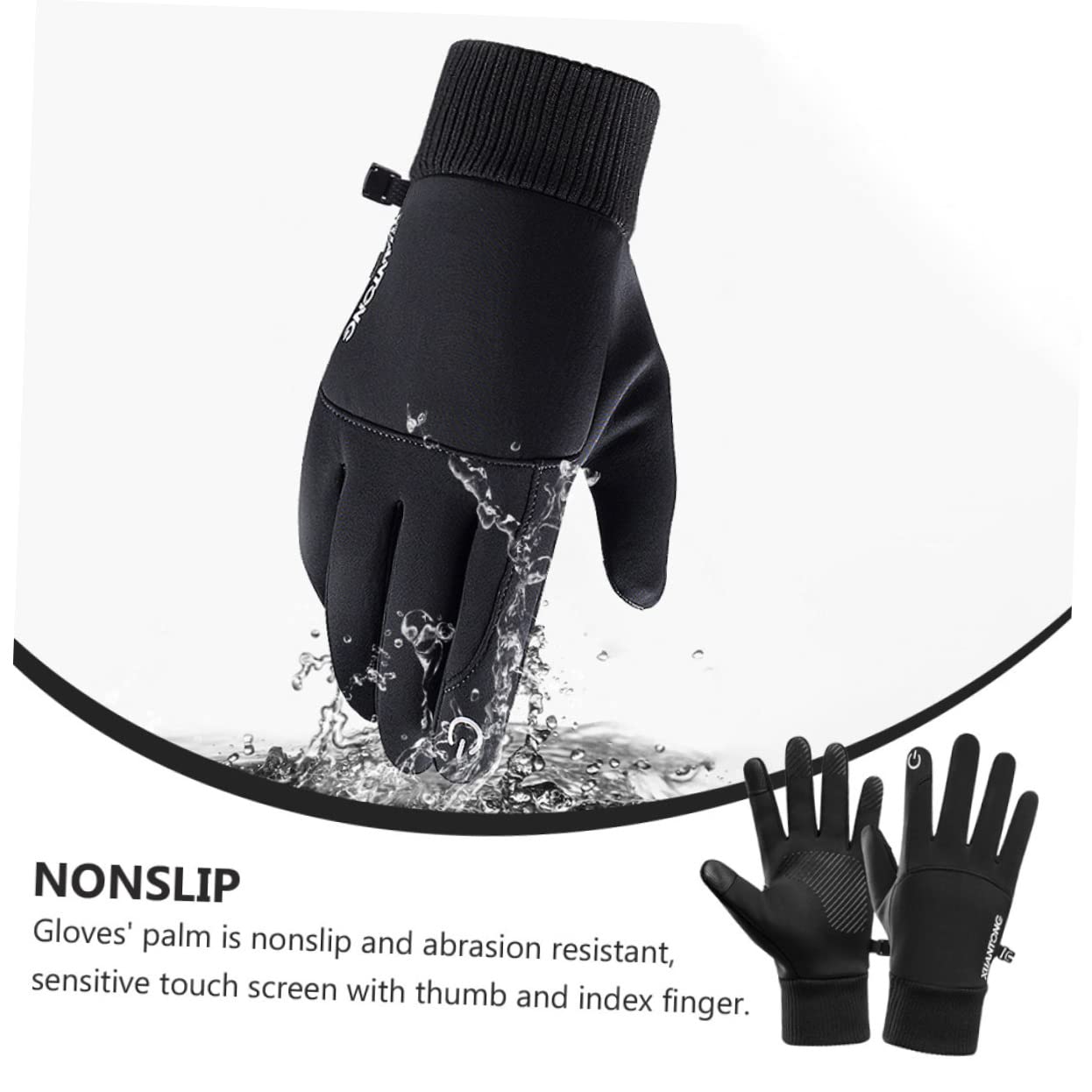 VALICLUD Waterproof & Windproof Gloves - Non-Slip Multipurpose Gloves for Running, Cycling, Hiking & Outdoor Activities - Durable Fabric Hand Protection for Men & Women