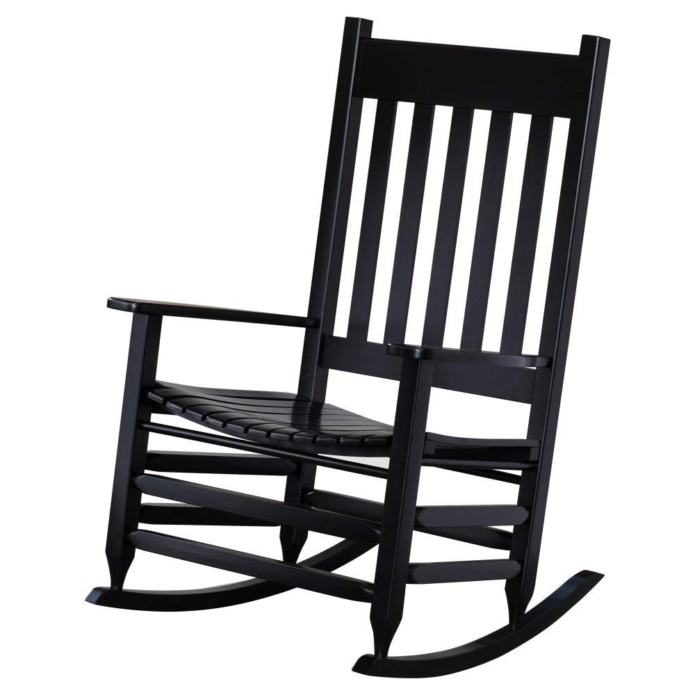 Hinkle Chair Company Black Painted Plantation Jumbo Rocking Chair - Large Outdoor Rocker for Porch, Garden & Patio Relaxation