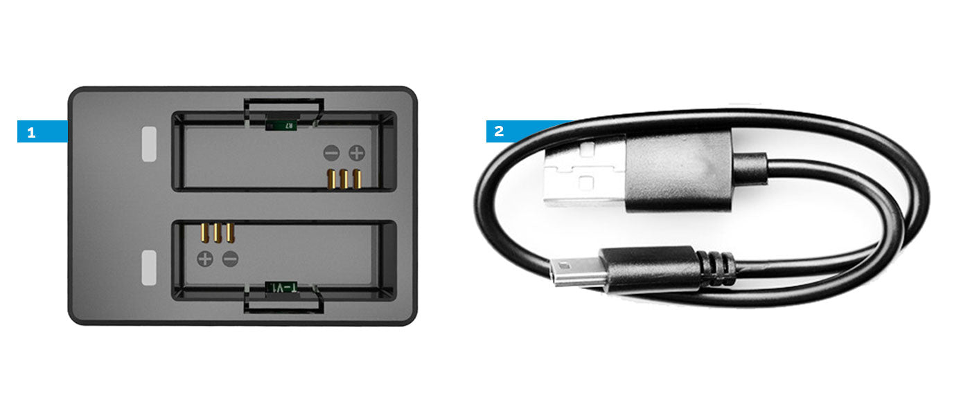 Dual Slot Battery Charger for SJCAM SJ10 Action Camera - Fast Charging for 2 Batteries | Perfect for Travel, Outdoor Adventures & Vlogging