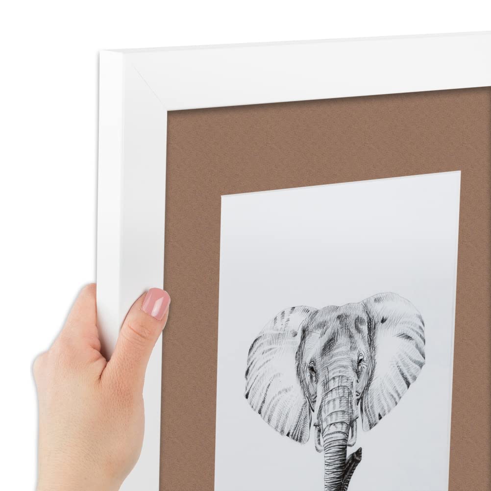 ArtToFrames 24x36 Inch Satin White Picture Frame with 2 Inch Single Sandpiper Mat - Premium Wall Decor for Photos, Posters & Artwork - Perfect for Living Room, Bedroom or Office Display