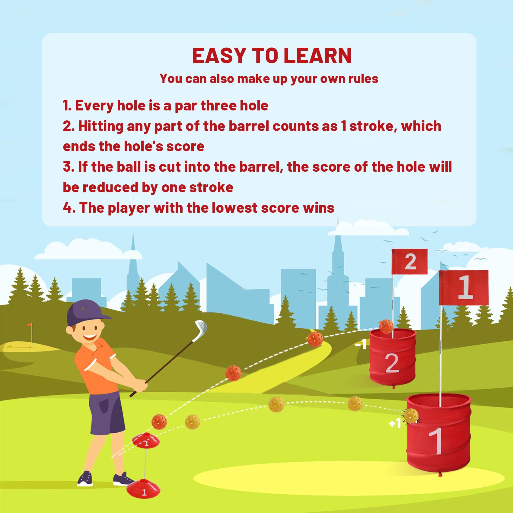 **Premium 6-Hole Golf Bucket Yard Game Set with Balls & Flag – Portable Outdoor & Indoor Golf Course for Adults & Family – Perfect for Lawn, Park, Beach, Camping, Hotel & Backyard Fun**