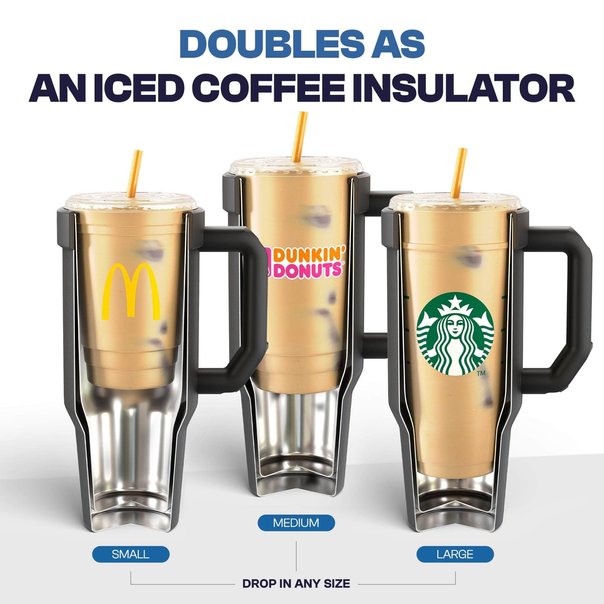 Frost Buddy Thicc Buddy - 50oz Vacuum Insulated Stainless Steel Tumbler with Lid & Straw - Leakproof Travel Mug for Hot & Cold Drinks - Fits Car Cup Holders - Perfect Gift for Men & Women (Black) - Ideal for Office, Gym, Hiking, and Road Trips