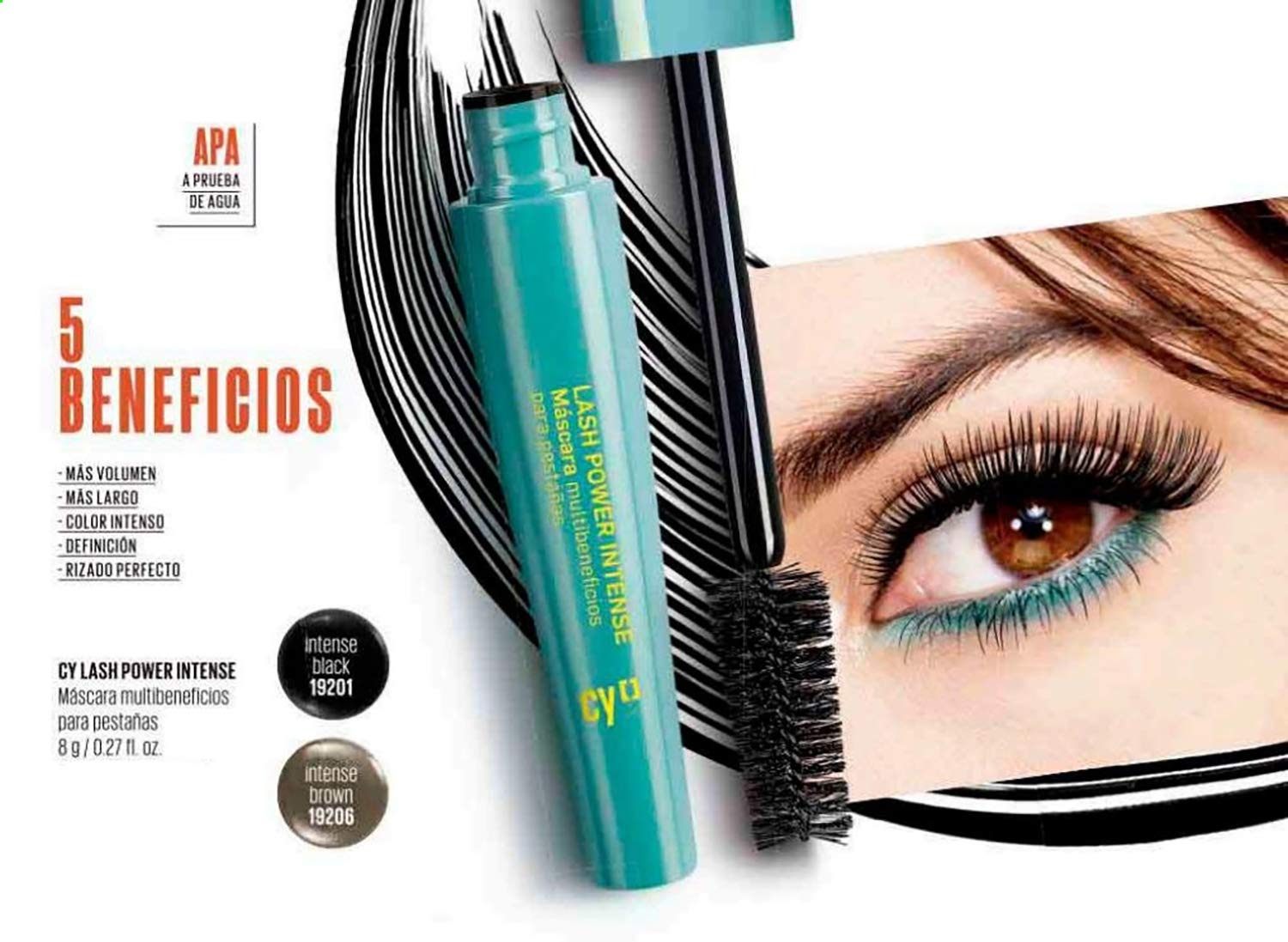 Cyzone Cy Lash Power Intense Mascara - Waterproof Volumizing & Lengthening Mascara in Intense Brown | Multi-Benefit Formula for Bold Lashes | Perfect for Daily Wear, Special Occasions & Photography