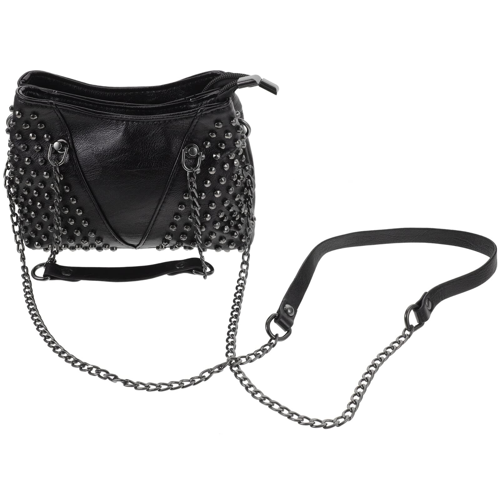 KESYOO Gothic Crossbody Bag for Women - Black Studded Shoulder Purse with Rivet Chain, Stylish Messenger Bag | Perfect for Daily Use, Parties, Concerts & Gothic Fashion Outfits