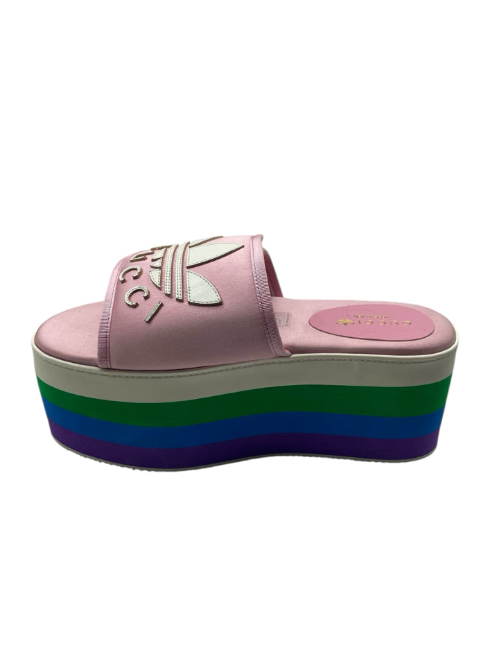 Gucci x Adidas Women's Platform Sandals Size 36.5 (US 6.5) - Fashionable Summer Shoes for Casual Outings & Beach Vacations