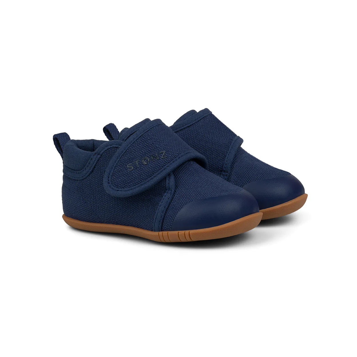 Stonz Navy Cruiser Natural Baby Shoes - Soft Sole Infant Booties for Boys & Girls - Perfect for Outdoor Play, Walking & First Steps