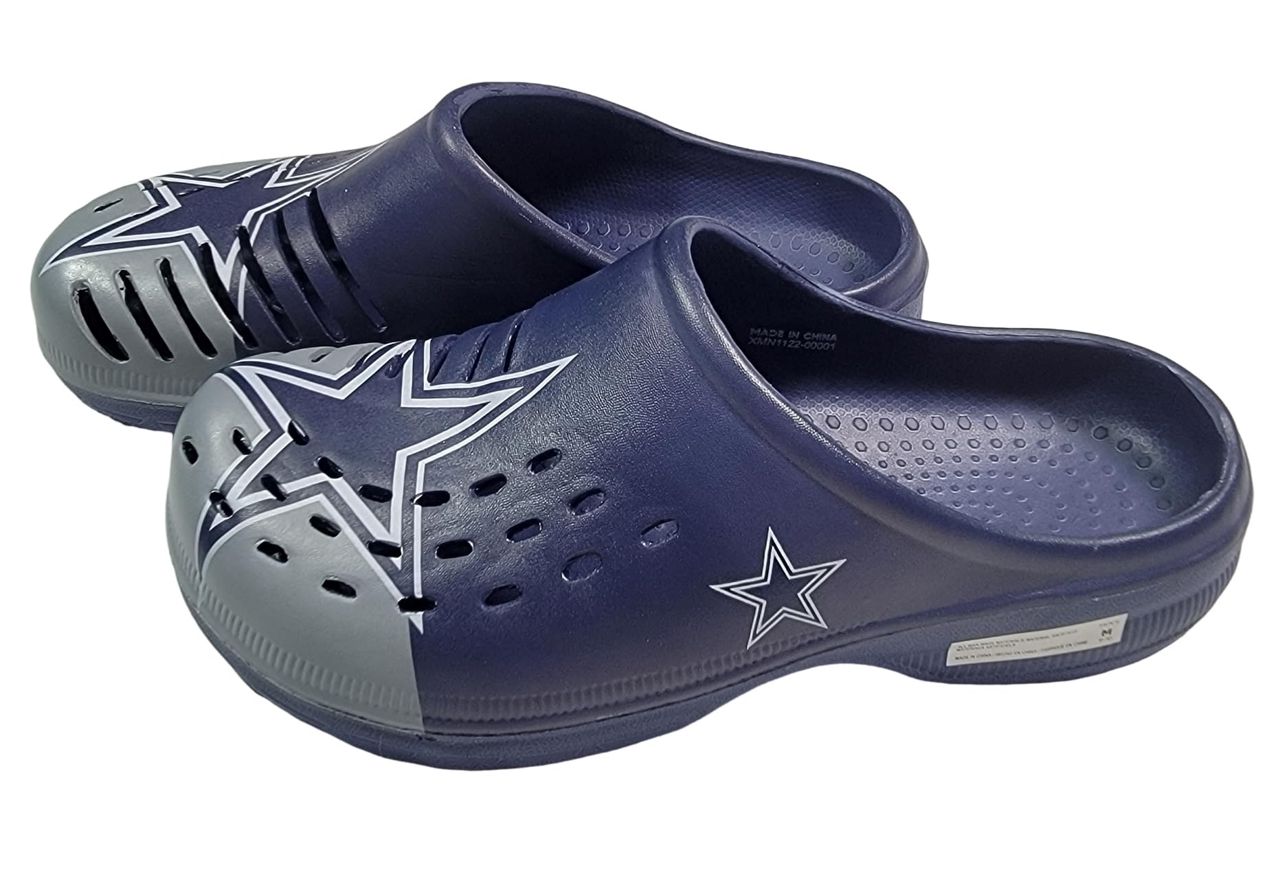 FOCO NFL Men's Big Splash Team Logo Solid Clogs - Comfortable Waterproof Slip-On Shoes for Beach, Pool, and Outdoor Activities