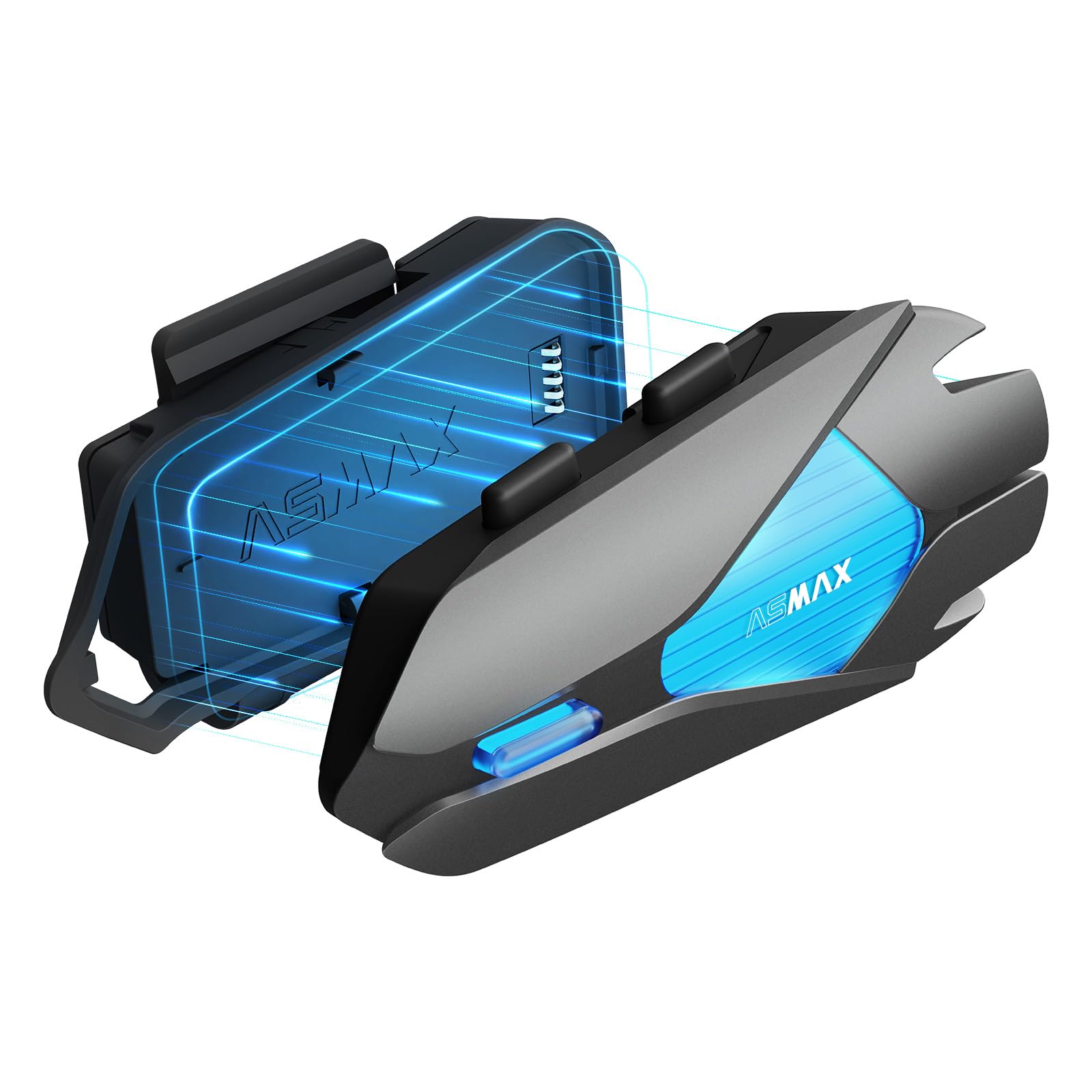 Z1 Motorcycle Bluetooth Headset - Hi-Fi Stereo Speakers for ATV/Snowmobile/Ski Helmet - 10 Rider Mesh Intercom System with FM Radio & AI Voice Control - 42 Min Fast Charging - Perfect for Group Riding, Off-Road Adventures & Winter Sports