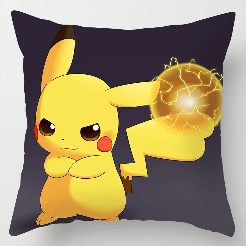 Pokemon Pillow & Cushion Covers - Soft Anime Character Bedding Decor for Kids Room, Gaming Chair, Sofa & Car Accessories
