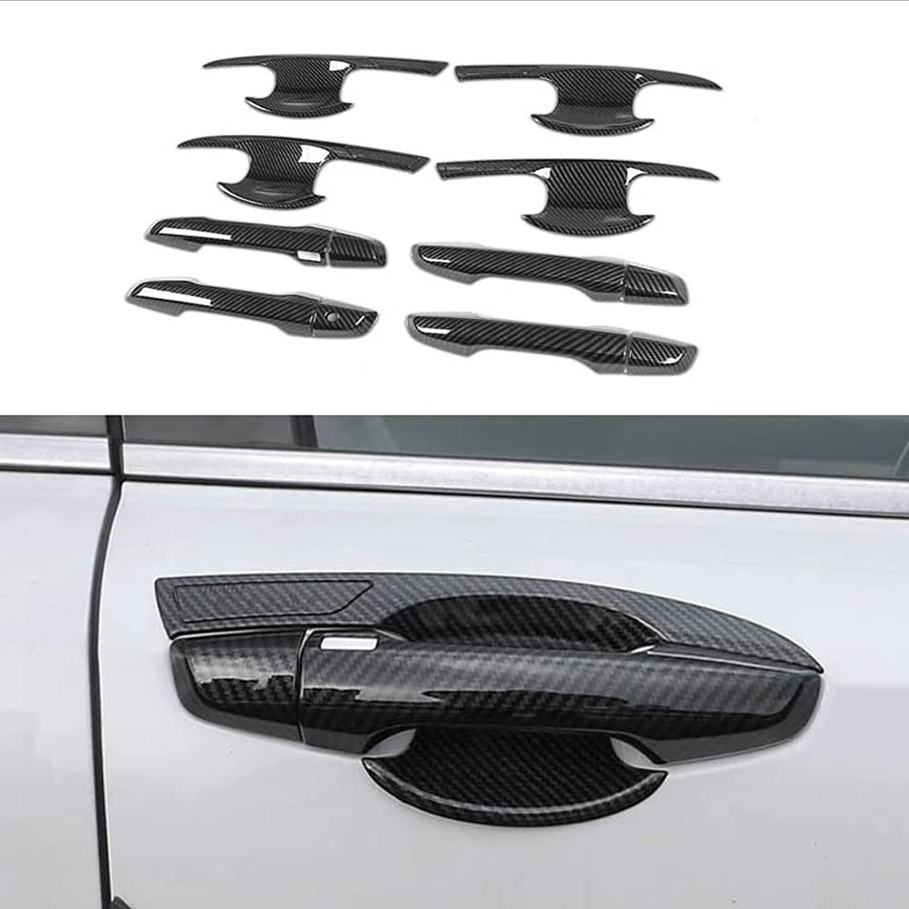 12-Piece ABS Carbon Fiber Door Handle Covers for Honda CRV 2017-2022 - Exterior Trim Protector & Decorative Accessories - Weatherproof & Scratch-Resistant Upgrade for Car Door Handles