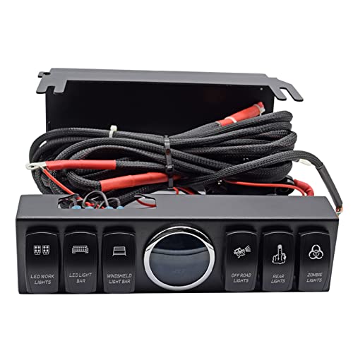 6-Switch Pod Toggle Switch Panel - Overhead and Source Control System Box with Wiring Harness Kit (Blue) | Perfect for Car, Boat, RV & Off-Road Vehicle Customization