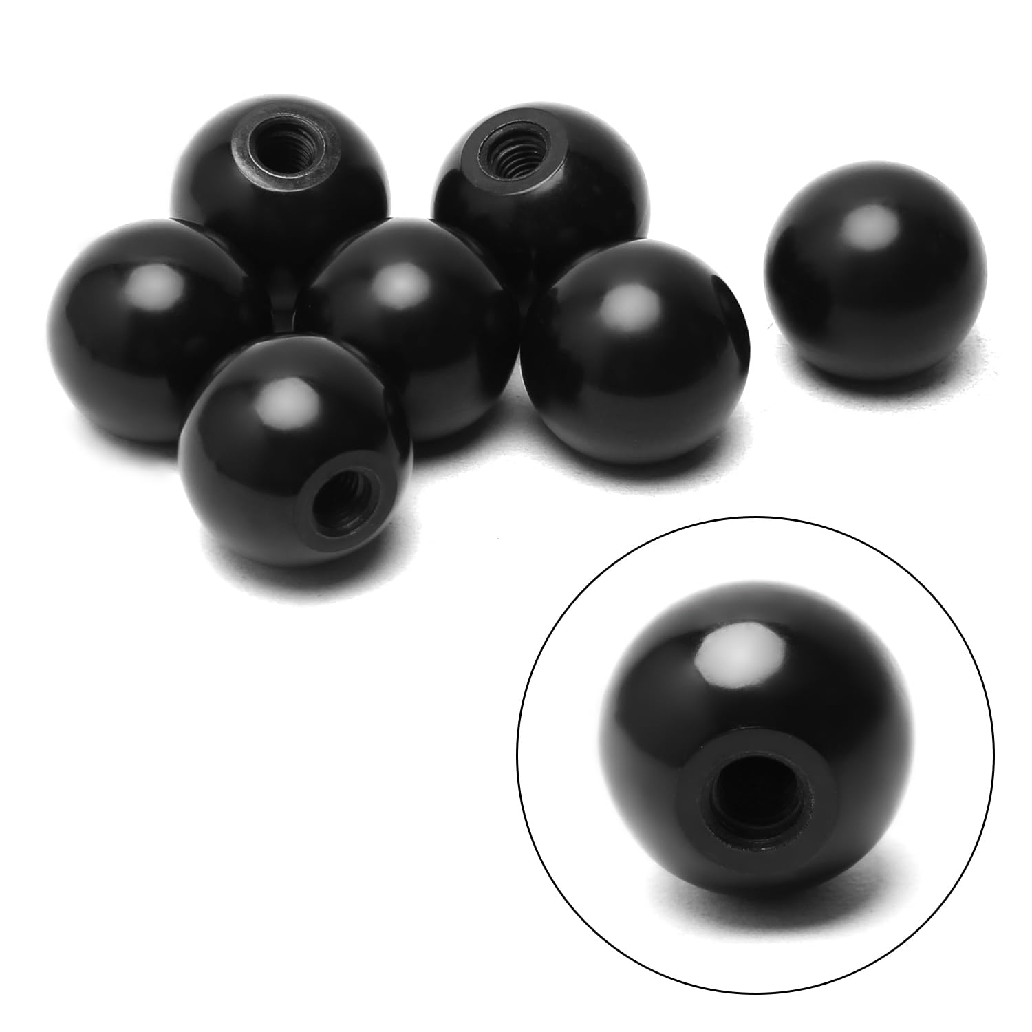 20Pcs Black Bakelite Ball Knob M8 Female Thread - 30mm/1.18