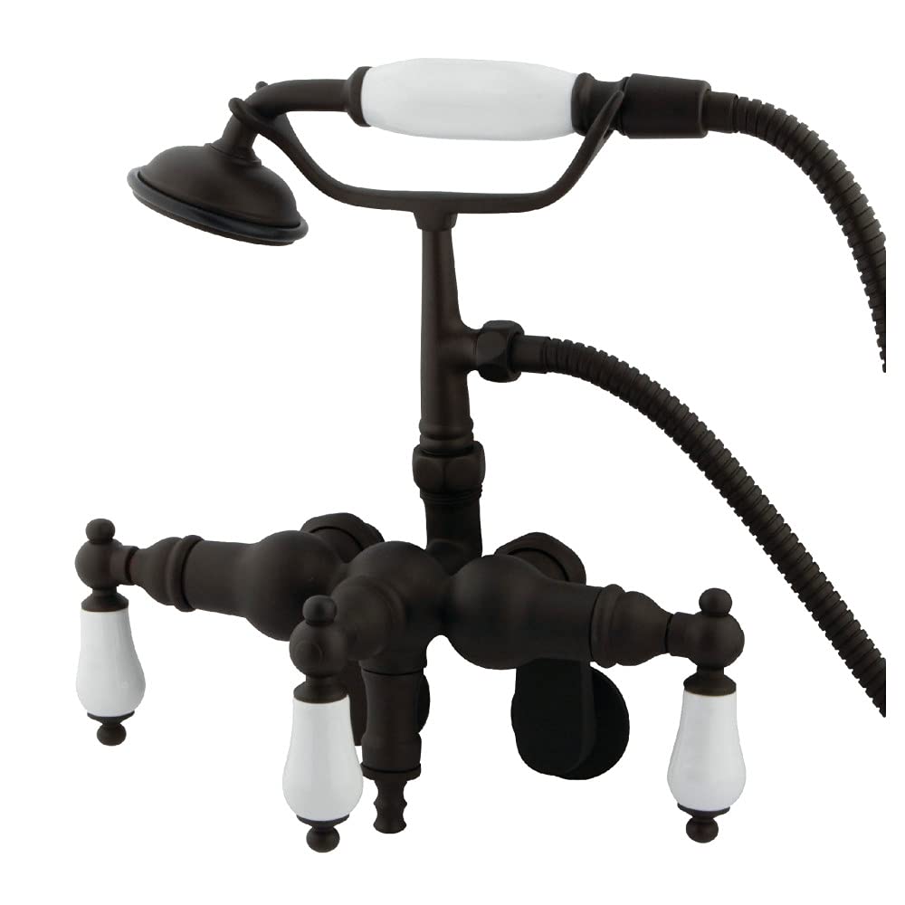 Kingston Brass CC421T5 Vintage Clawfoot Tub Faucet - 3-3/8 Inch Adjustable Spread Oil Rubbed Bronze Finish - Perfect for Bathroom Renovation & Antique Style Decor