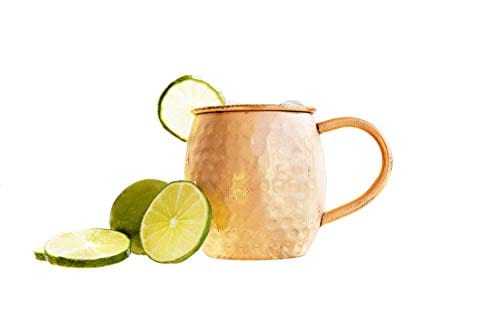 Alchemade 100% Pure Hammered Copper 16 Oz Barrel Mug - Lifetime Tarnish-Free Moscow Mule Cup, Mint Julep Glass & Cocktail Tumbler - Perfect for Home Bars, Parties & Outdoor Entertaining