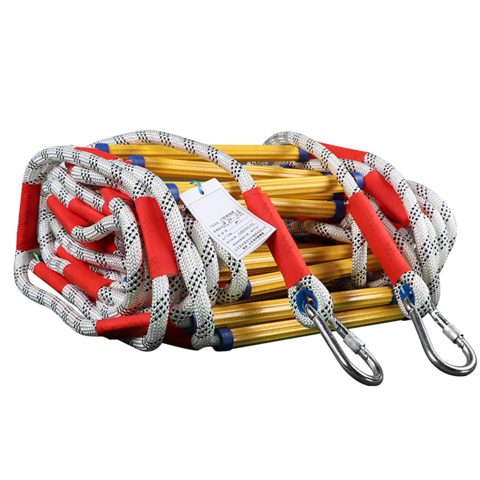 THERES Fire Escape Ladder 32FT/10M - Emergency Fireproof Rope Ladder with Carabiners for Home Safety, Treehouse, Playground & Outdoor Adventures | Perfect for Kids Play Set, Indoor/Outdoor Use & Emergency Rescue Scenarios