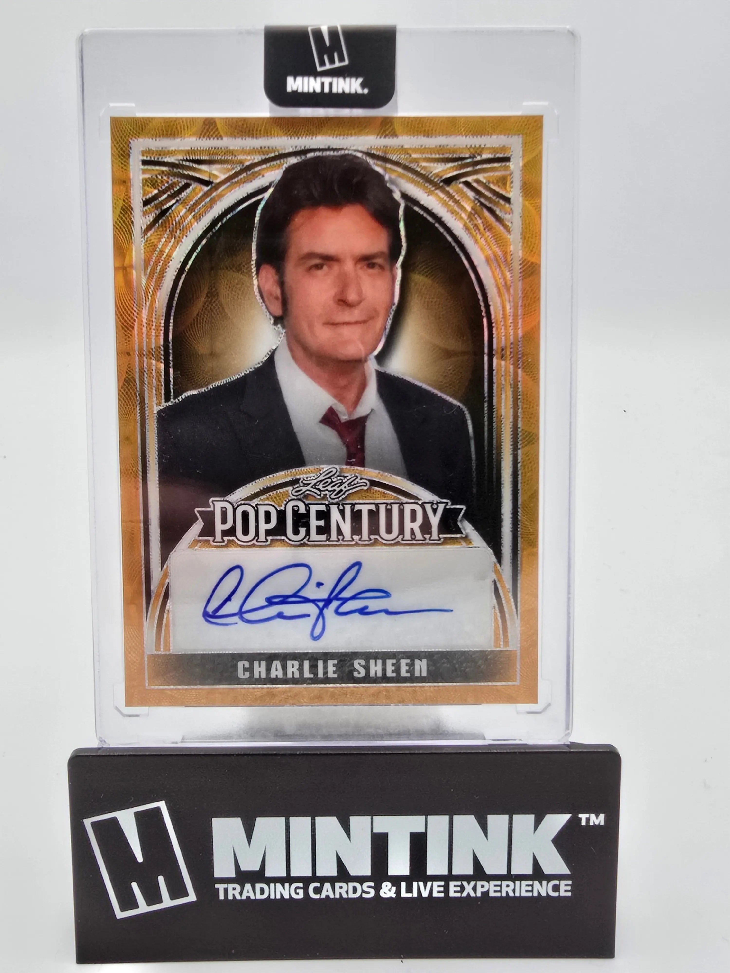 2024 Leaf Pop Century Gold Choice Charlie Sheen Autograph 1/1 #BA CS1 - Rare Collectible Trading Card for Sports Memorabilia Enthusiasts & TV Show Fans
