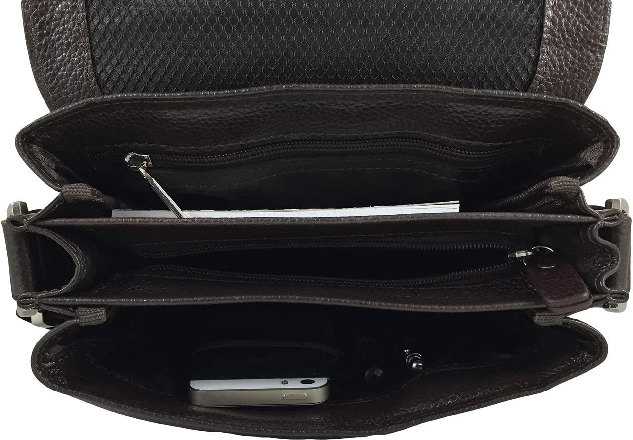 Genuine Leather Men's Crossbody Shoulder Messenger Bag - Brown Medium Size | Perfect for Travel, Work & Everyday Use
