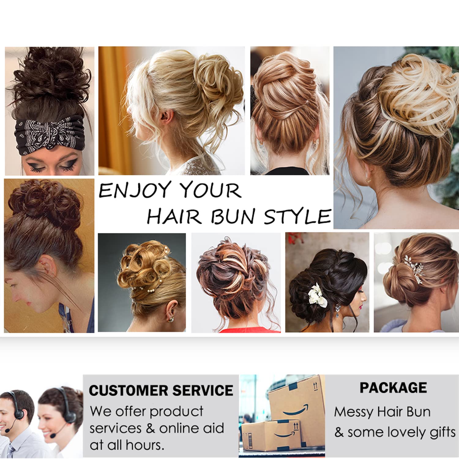 Messy Bun Hair Piece - Thick Updo Scrunchies & Hair Extensions for Women & Girls (Light Auburn) - Perfect for Casual, Work & Special Occasions