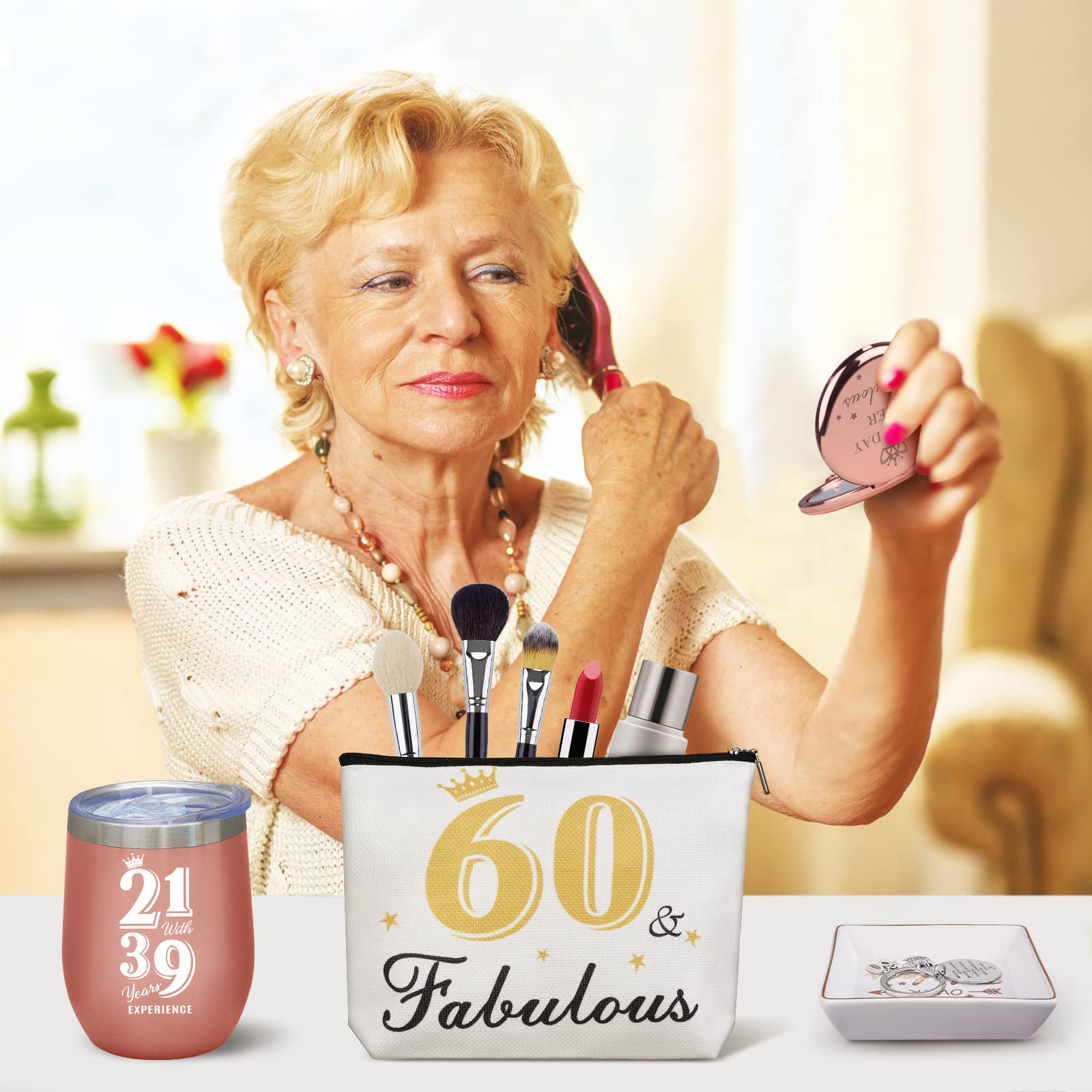 60th Birthday Gift Box for Women - Unique & Funny Present for Her, Mom, Sister, Wife, Girlfriend or Coworker | Perfect 60 Year Old Woman Birthday Gift Idea for Parties, Celebrations & Special Occasions