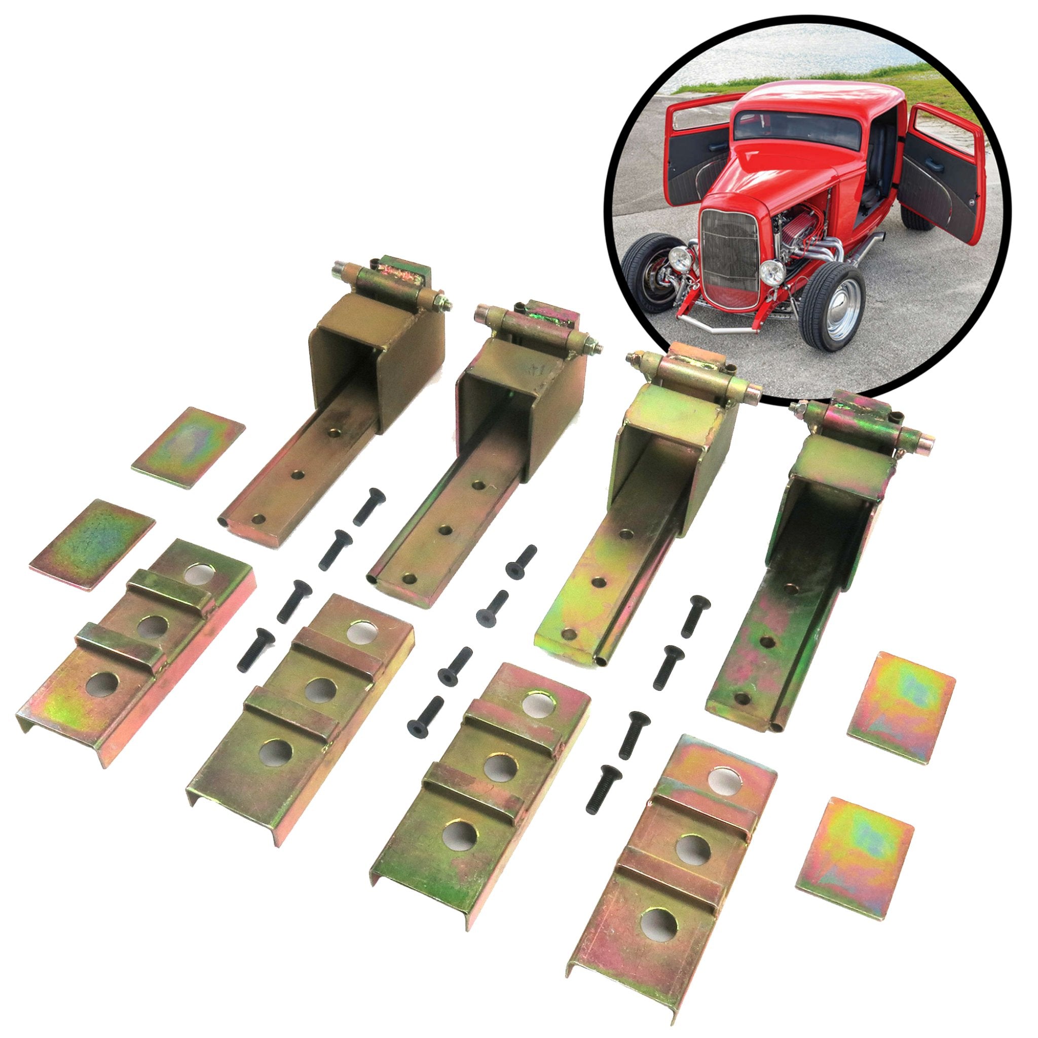 1905 Cadillac Model D 2-Door Heavy Duty Suicide Hidden Hinge Kit - Classic Car Restoration Parts for Vintage Auto Enthusiasts | Perfect for Antique Vehicle Door Repair & Custom Builds