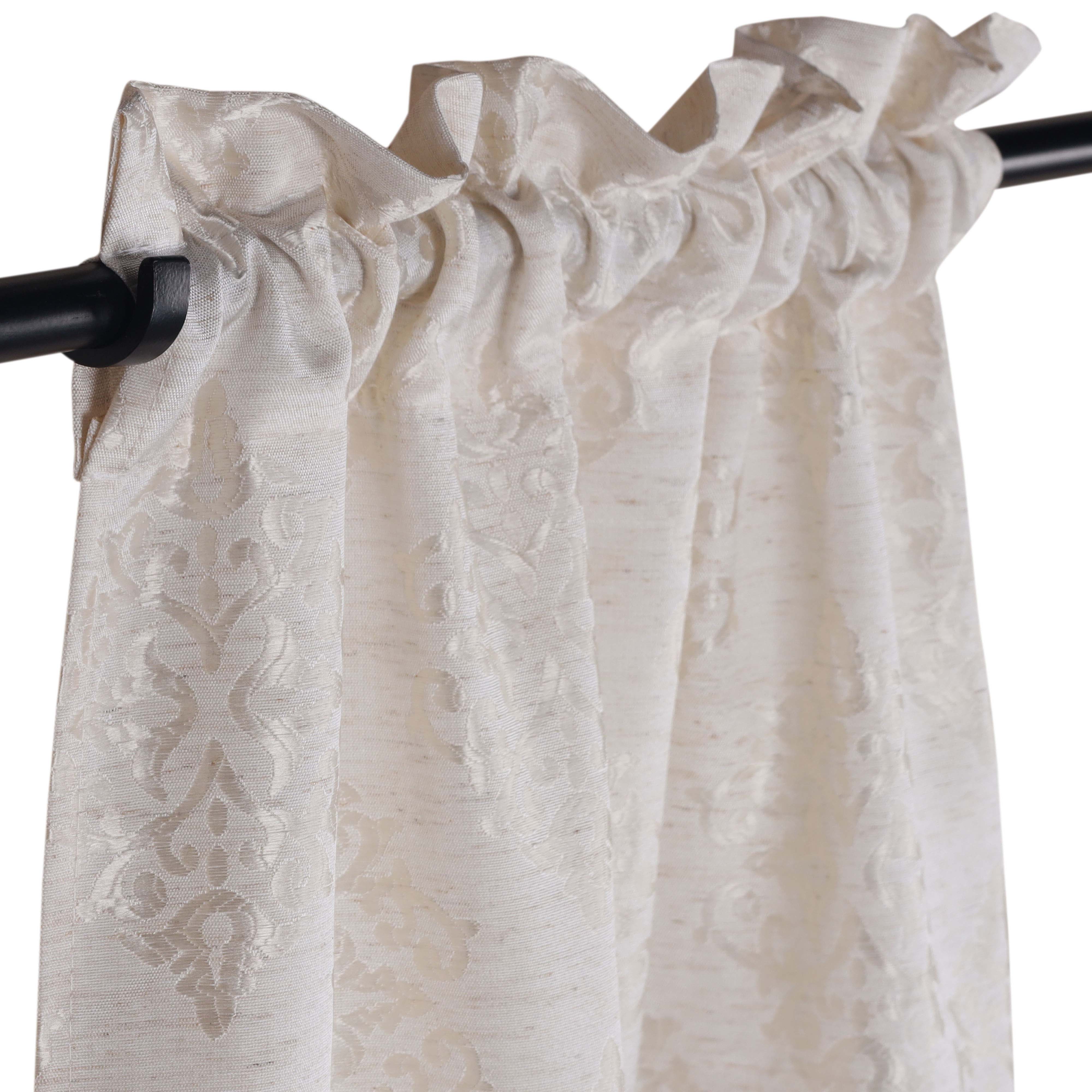 Venetian Damask Jacquard Curtain Panels Set of 2 - Luxury Window Treatments for Living Room & Bedroom