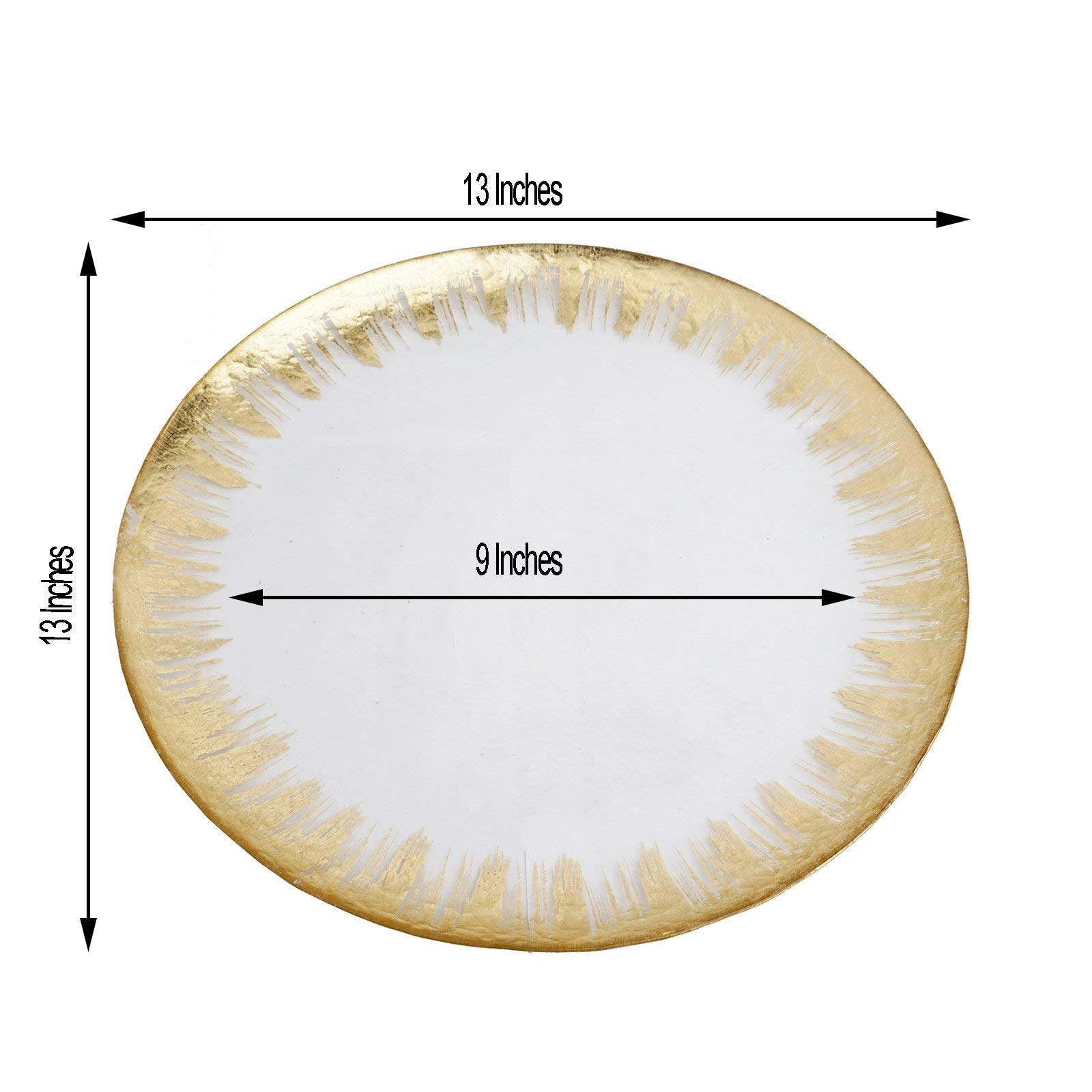 Premium Glass Charger Plates with Gold Rim - Elegant Dinner Plate Chargers for Weddings & Formal Events - Set of 8 - Perfect for Table Decor, Holiday Dinners & Special Occasions