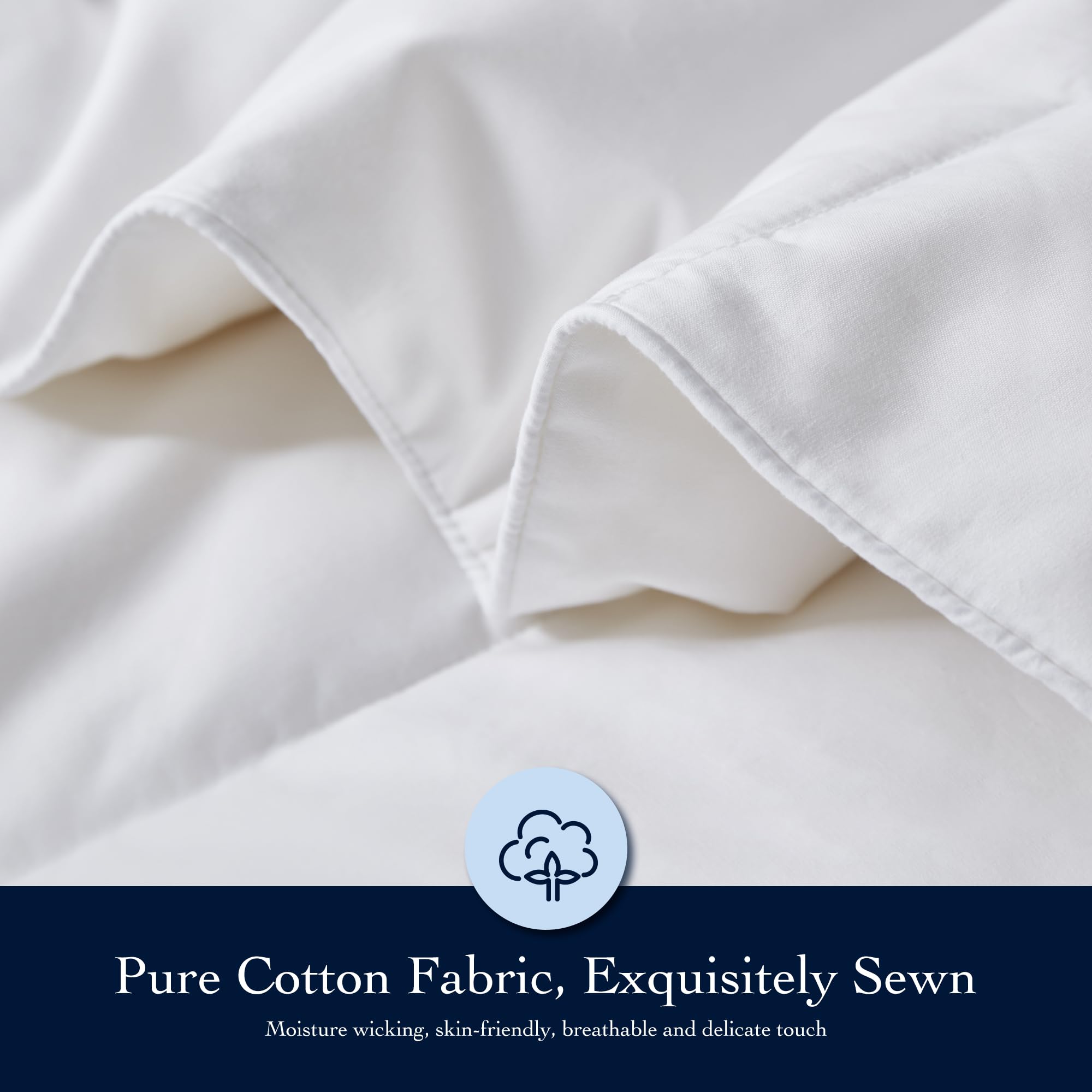 Premium Serta King Size Down Fiber Comforter - All Season Luxury Duvet Insert with 500 Fill Power, 100% Cotton 300 Thread Count Shell & Corner Tabs (106x90 Inches, White) - Ultra Soft Bedding for Master Bedroom, Guest Room & Hotel Use