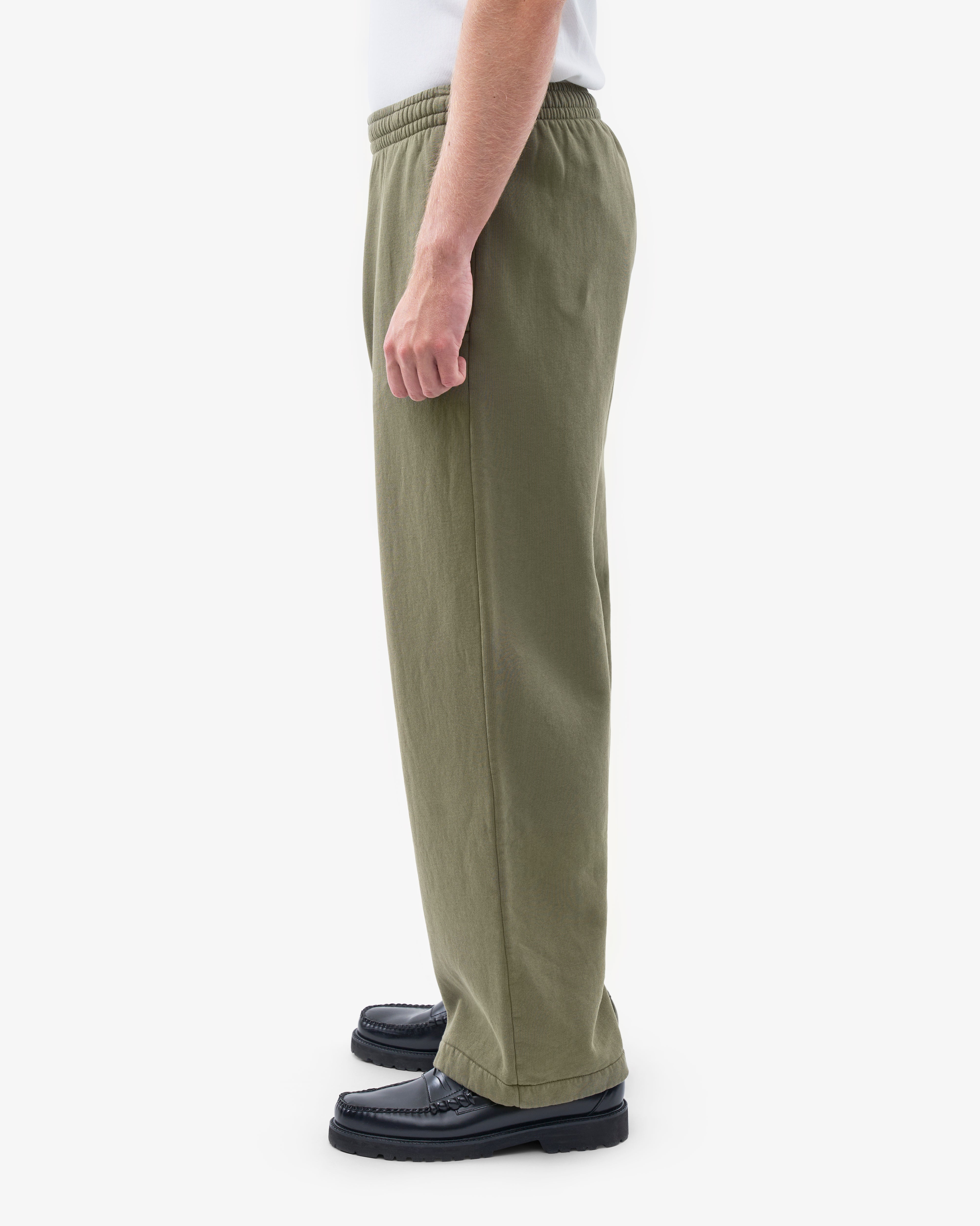 Organic Straight Leg Sweatpants for Women - Soft Cotton Lounge Pants in Dusty Olive - Perfect for Yoga, Running & Casual Wear