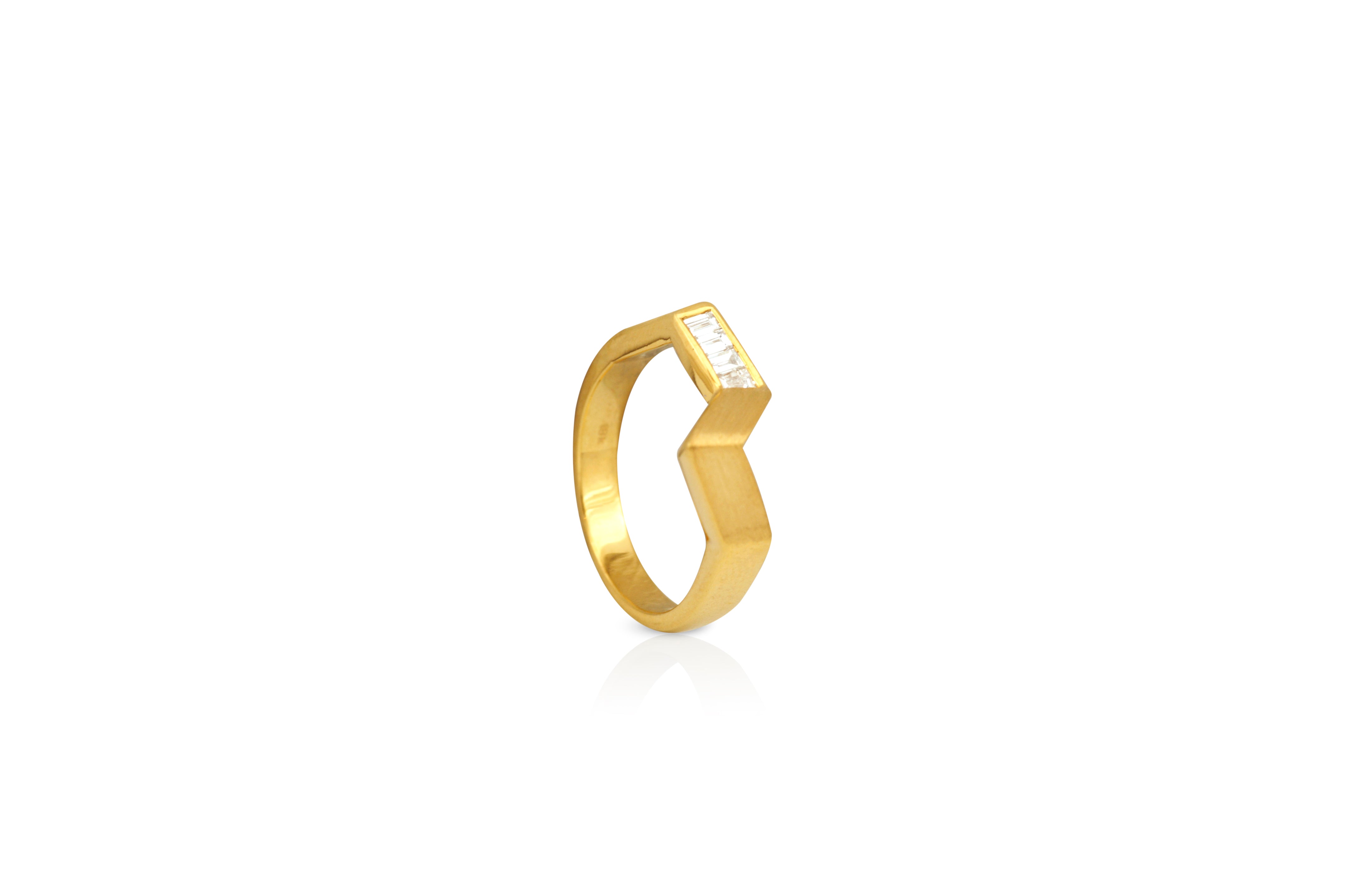 Origami Ziggy Diamond Minimalist Ring - Elegant & Dainty Stackable Band for Women | Perfect for Everyday Wear, Weddings & Special Occasions