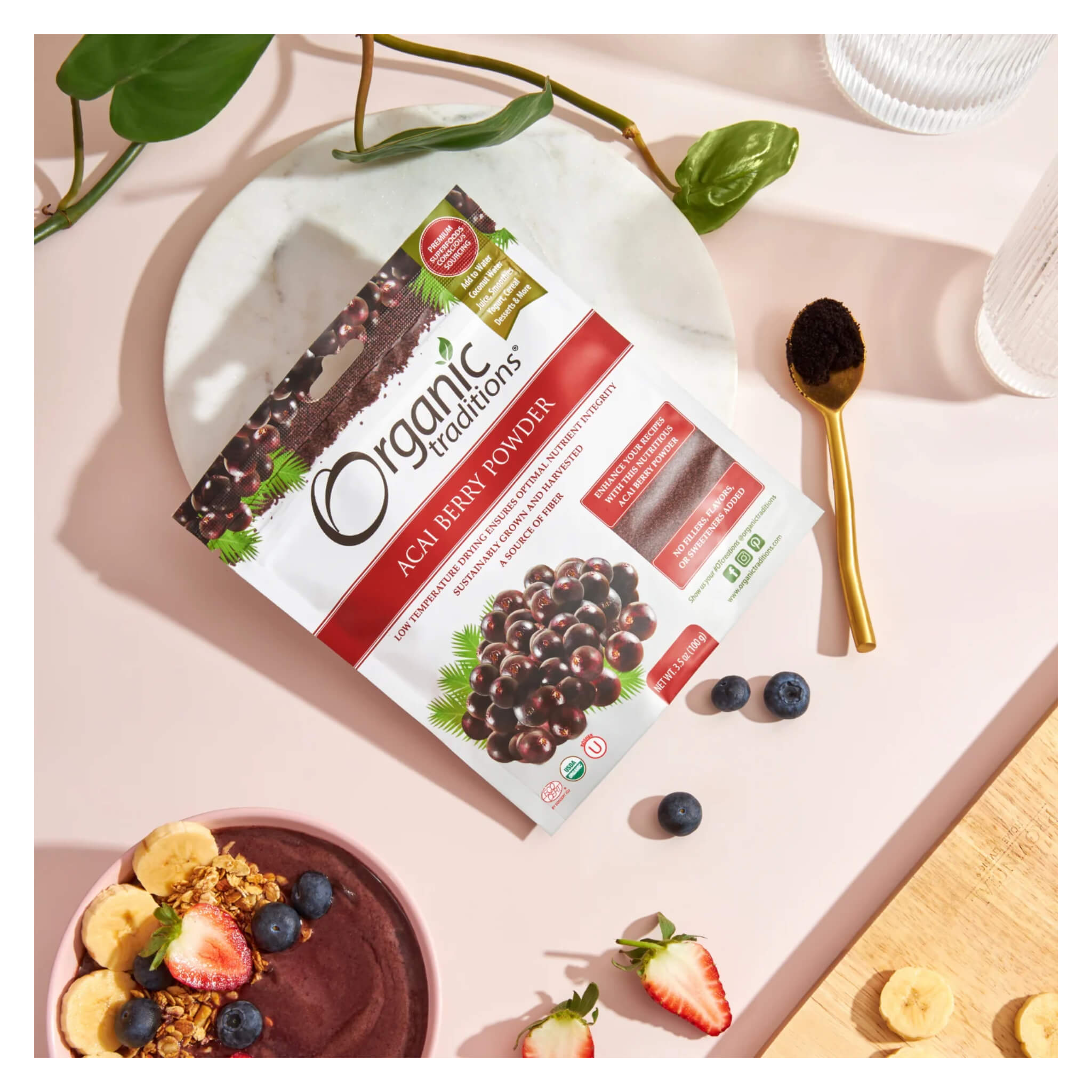 Organic Acai Berry Powder Superfood - Antioxidant Rich Freeze-Dried Supplement for Smoothies, Bowls & Energy Boost | Vegan, Gluten-Free, Non-GMO