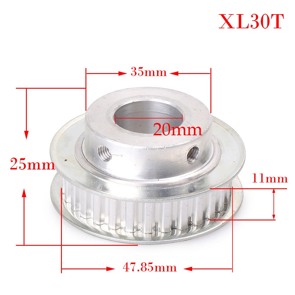High-Quality Synchronous Wheel XL30 Teeth 19mm Bore Aluminum Timing Pulley for 10mm Width Belt - Perfect for CNC Machines, 3D Printers & Industrial Automation