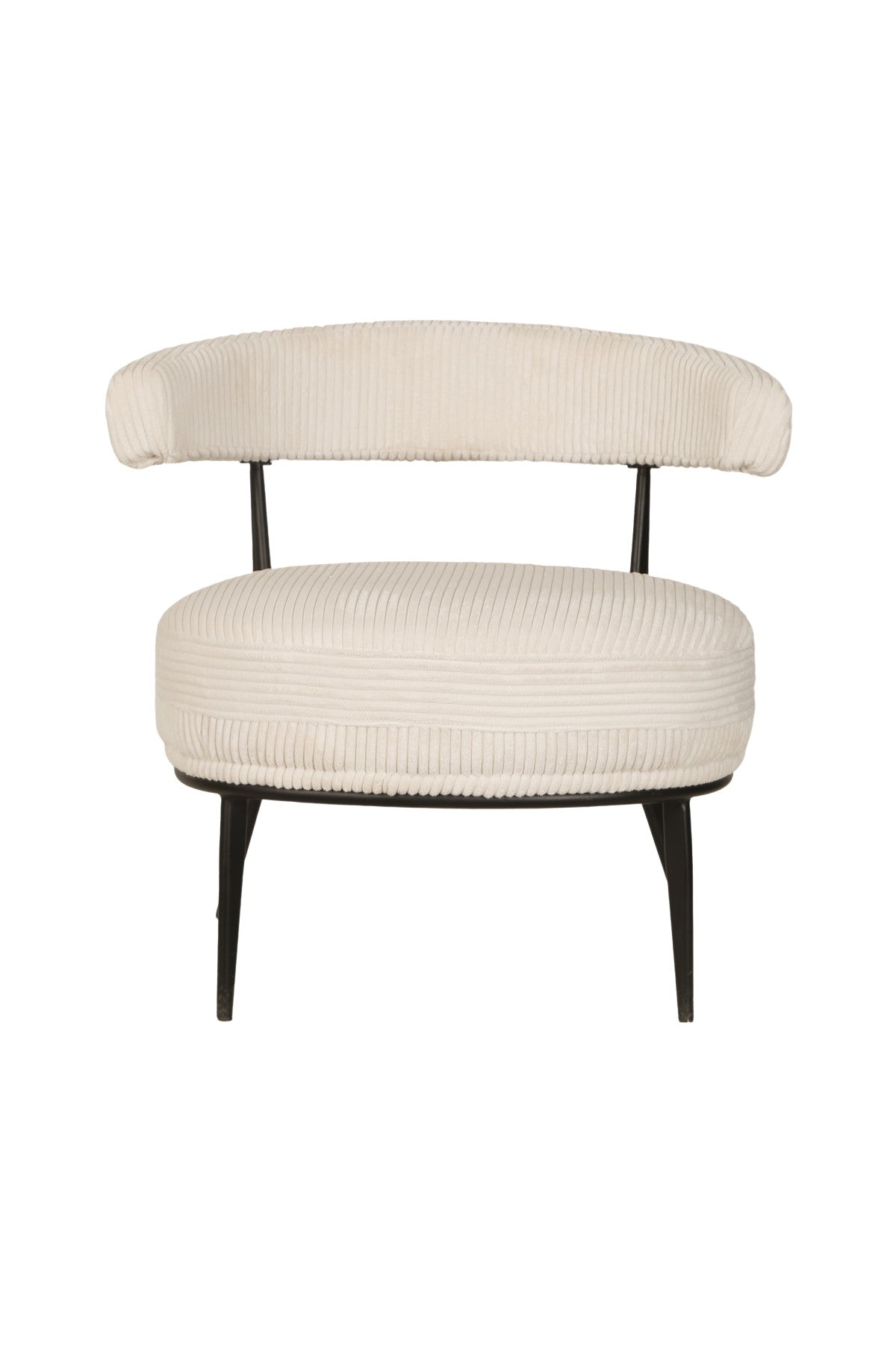 Modern Cream Accent Chair - Soft Upholstered Living Room Armchair for Home, Office & Lounge - Comfortable Reading Chair with Sturdy Metal Legs