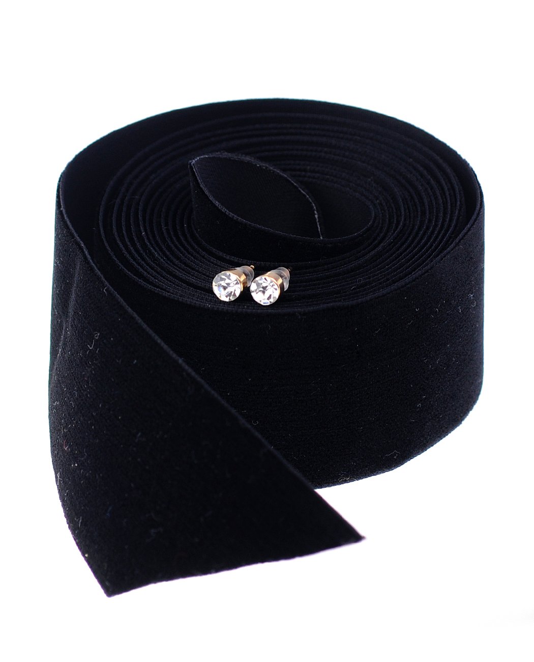 NYFASHION101 Women's Long Ribbon Sash Necklace & Stud Earrings Set - Elegant Fashion Jewelry for Parties, Weddings & Special Occasions