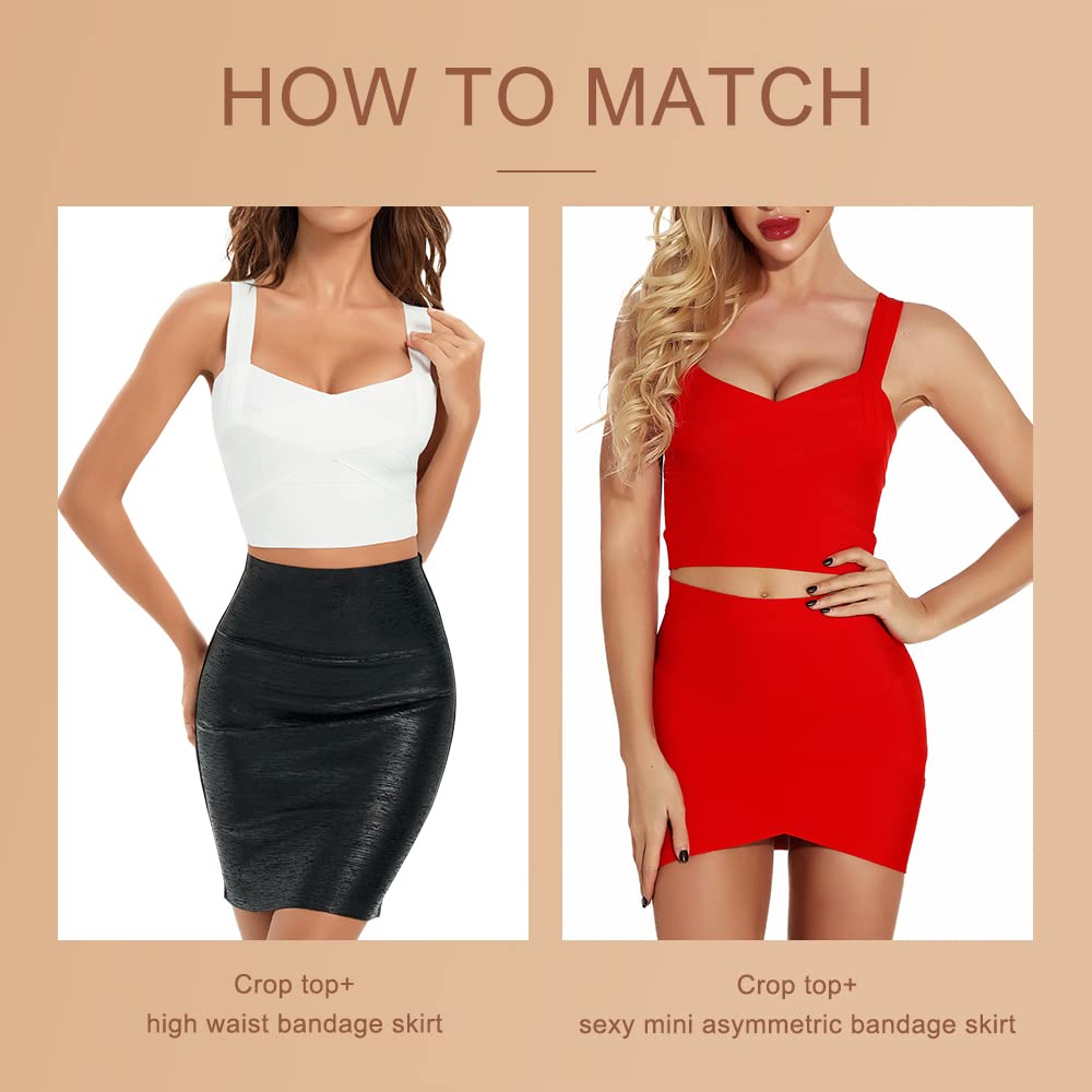 Sexy Women's Bandage Crop Top - Stretchy Bodycon Tank Top for Workout, Party & Night Out