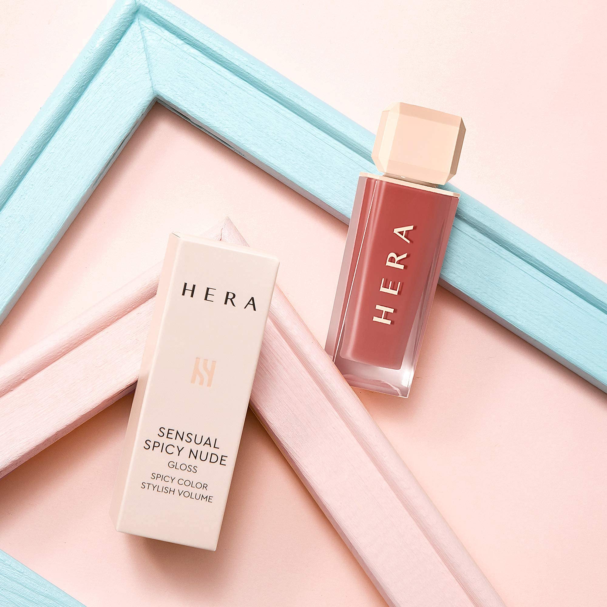HERA Lip Gloss - Sensual Spicy Nude Glossy Lipstick by Amorepacific (5g/0.17oz, Shade 422) | Korean Moisturizing Lip Makeup for Daily Wear & Special Occasions