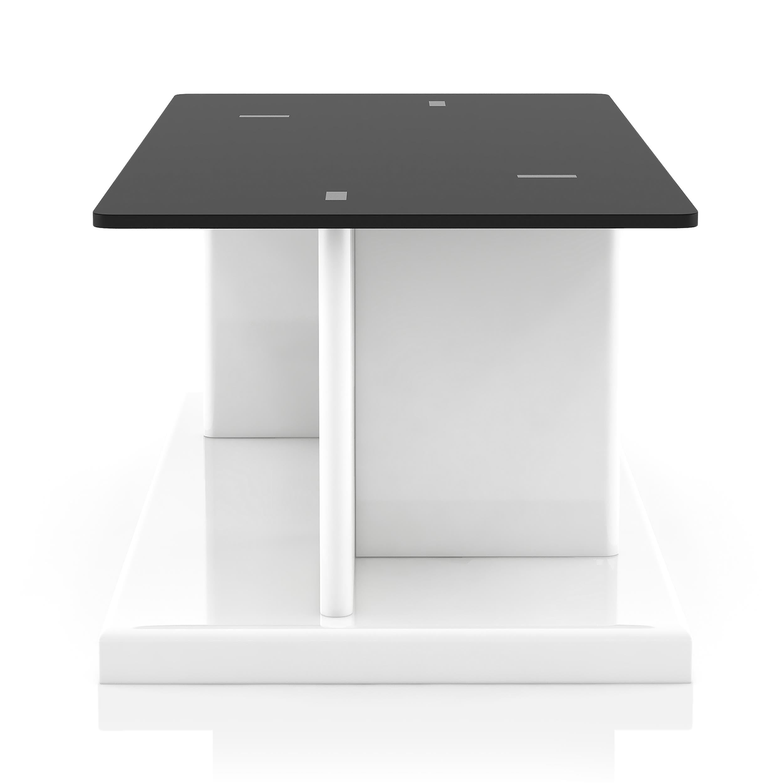 White Thame Glass Top 2-Piece Coffee Table Set for Living Room