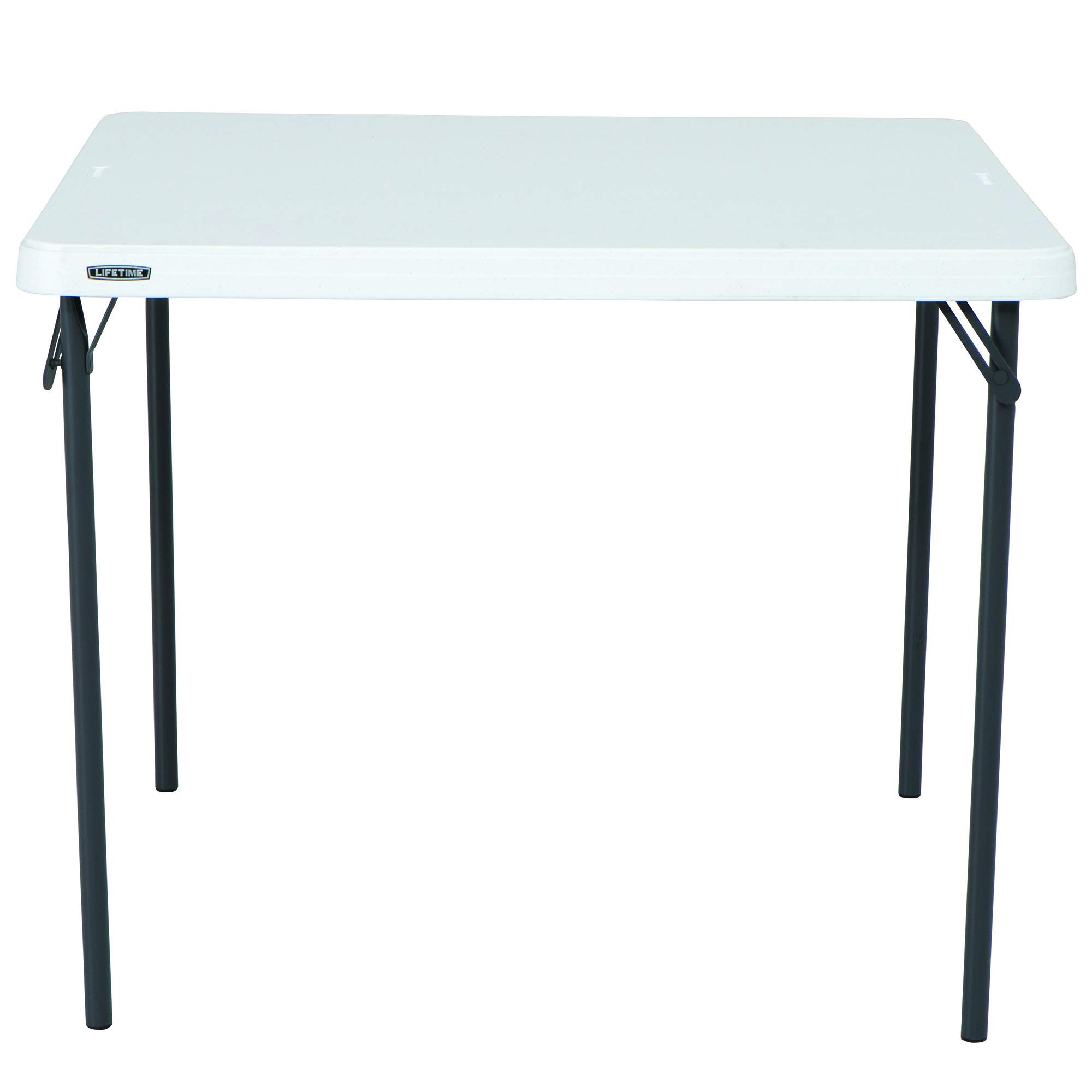 Lifetime 80783 37-Inch Commercial Grade Square Folding Card Table - White Granite Finish | Durable & Sturdy for Parties, Game Nights, and Events