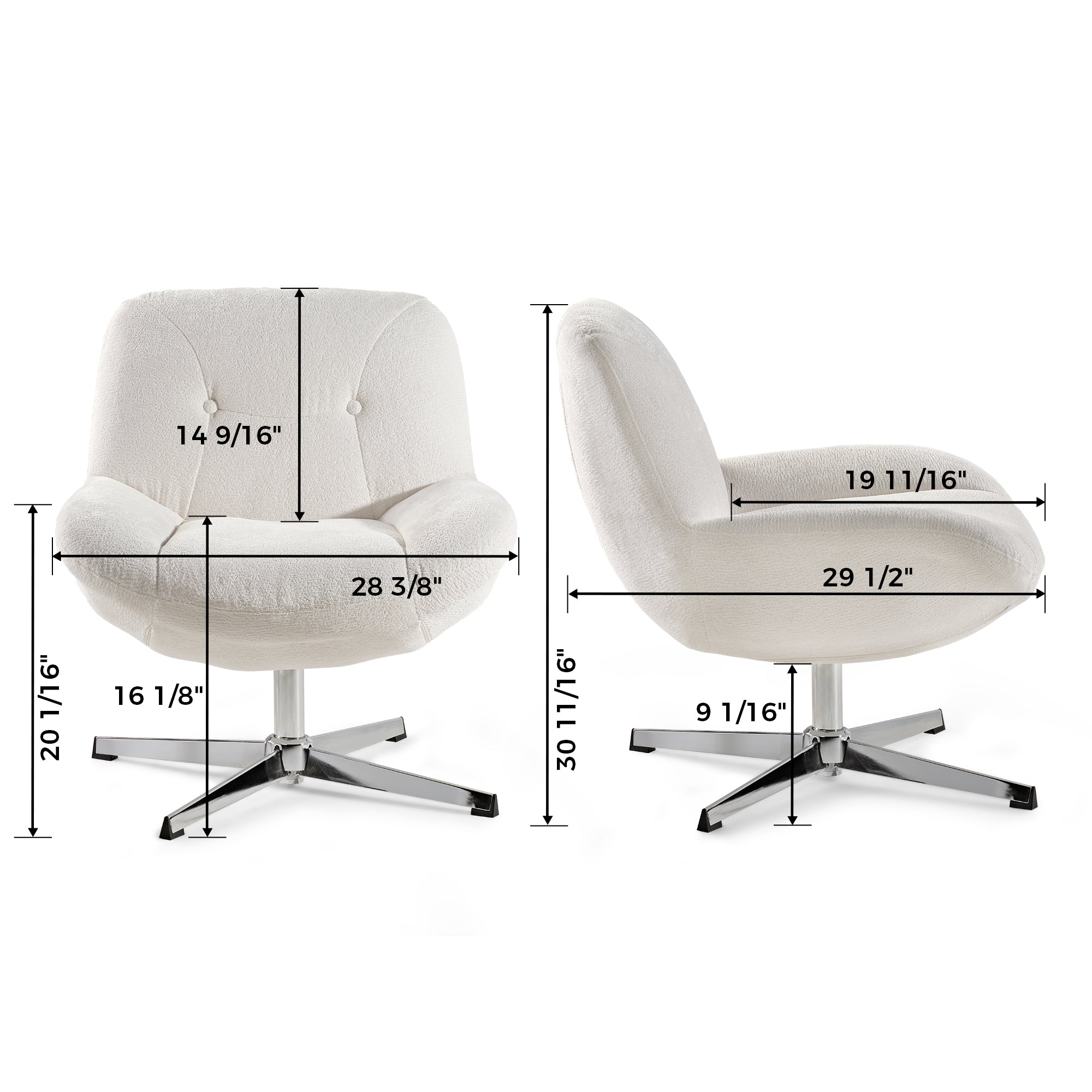 Henry Chenille Swivel Lounge Chair - Modern Velvet Accent Chair with 360° Rotation for Living Room, Bedroom, or Office - Perfect for Relaxing, Reading, and Entertaining Guests