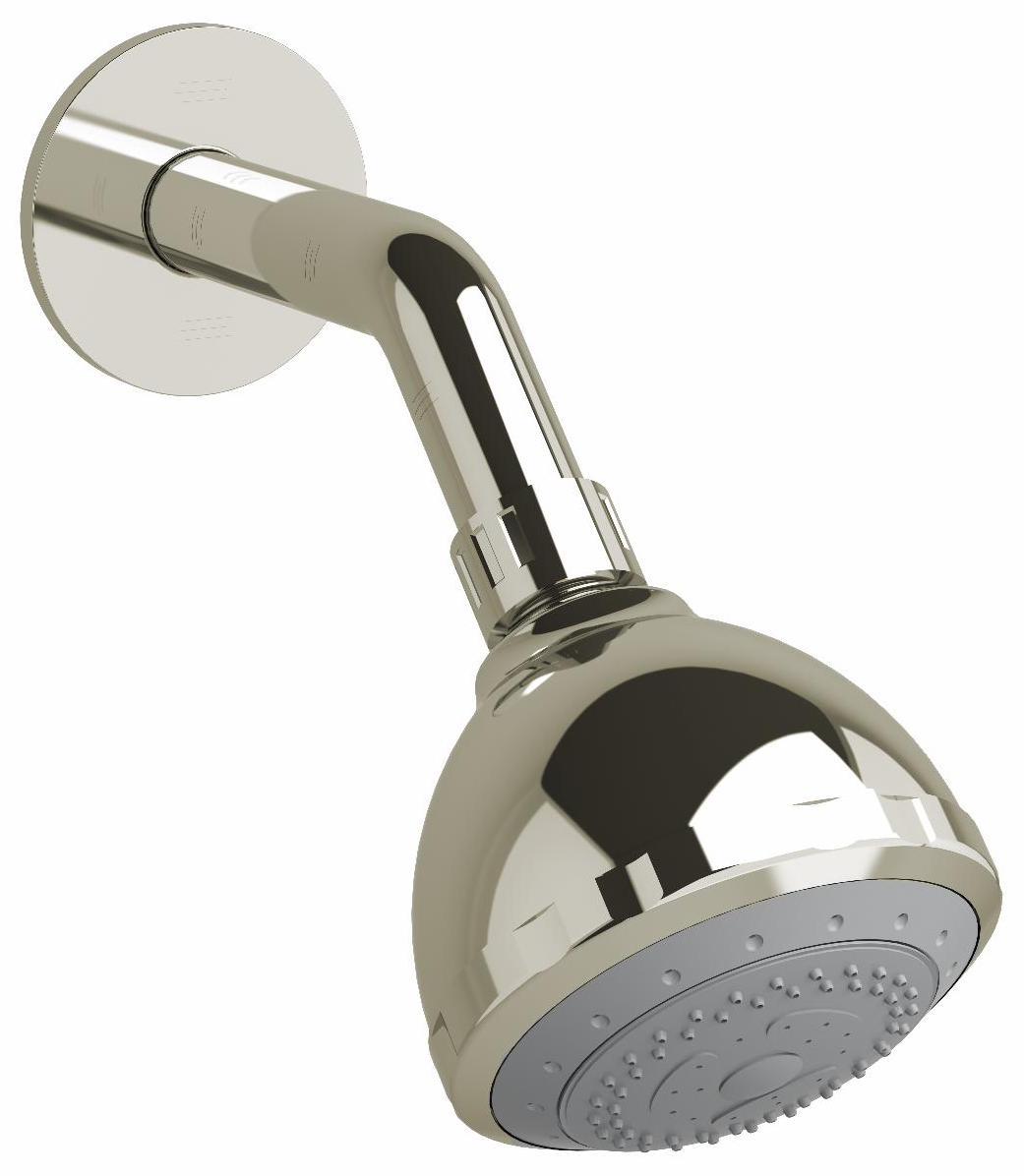 4-Function Round Showerhead with Adjustable Arm - Polished Nickel Finish (308PN) by RIOBEL - Perfect for Modern Bathrooms & Spa-Like Shower Experience