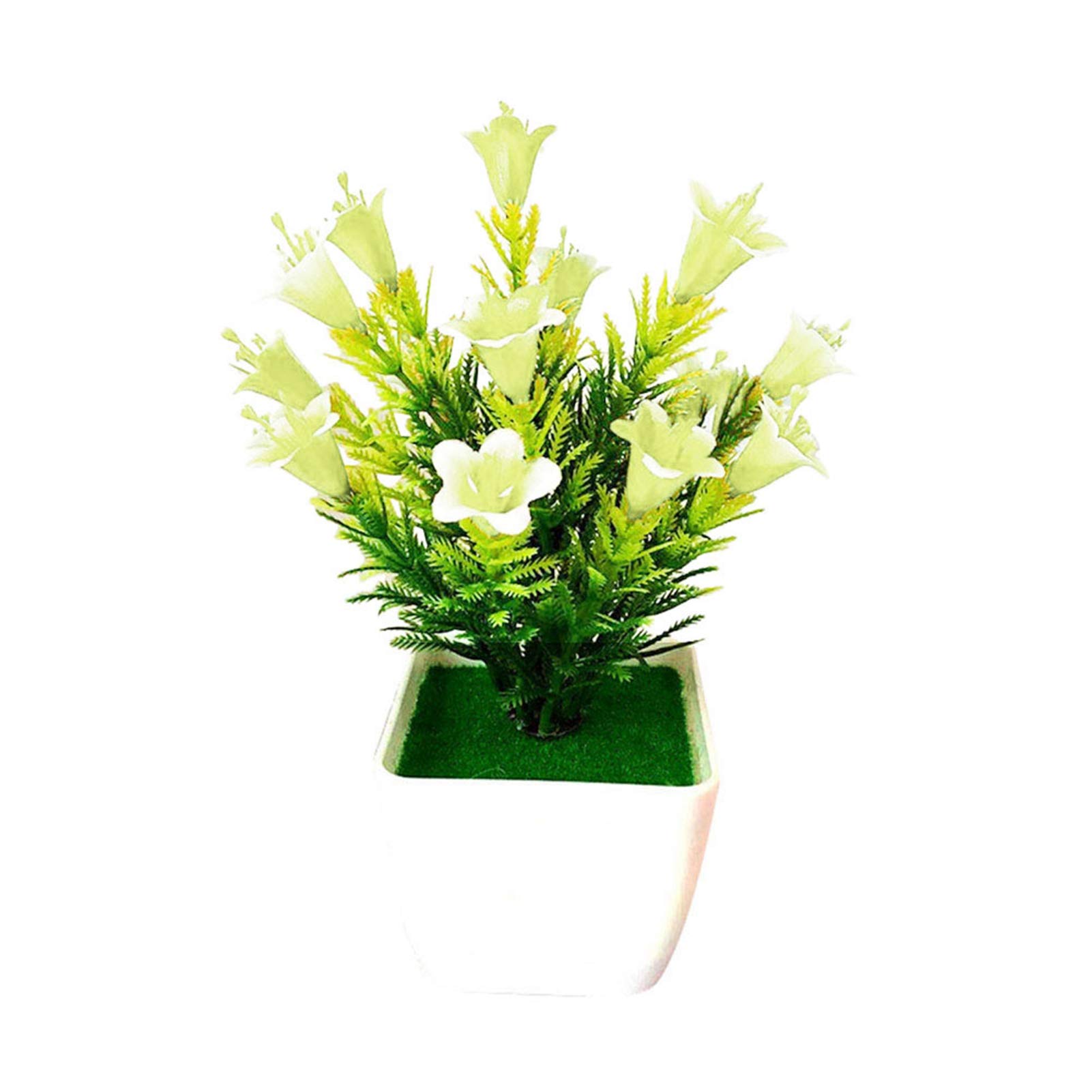 Artificial Lilium Flowers - Faux White Potted Bonsai Plants for Home Decor, Wedding Centerpieces & Easter Floral Arrangements | Elegant Statement Piece for Living Room, Office or Party Decorations