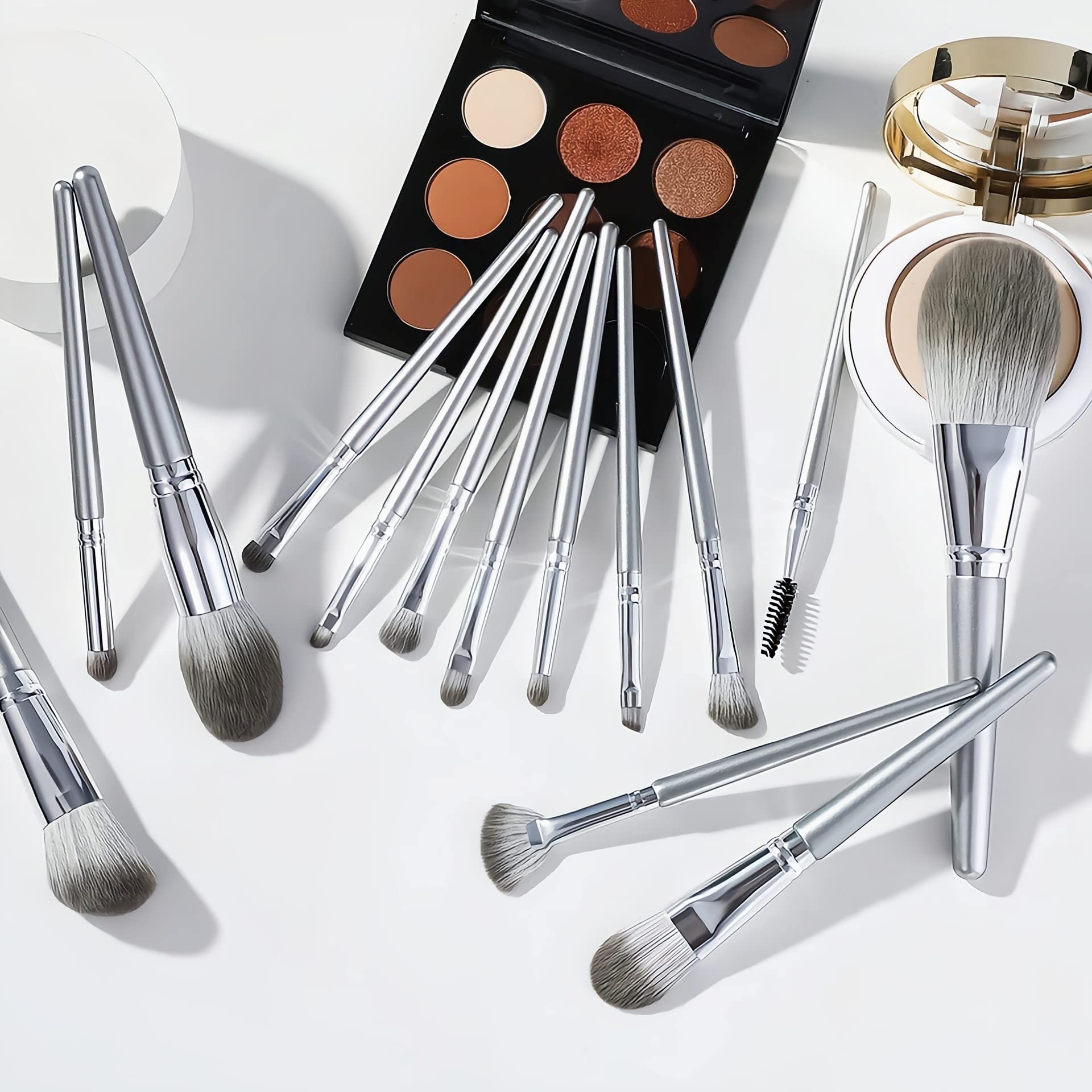 STUNHUB 14Pcs Professional Makeup Brush Set - Foundation, Powder, Blush & Eyeshadow Brushes with Concealer & PU Leather Bag - Perfect for Makeup Artists & Beauty Enthusiasts