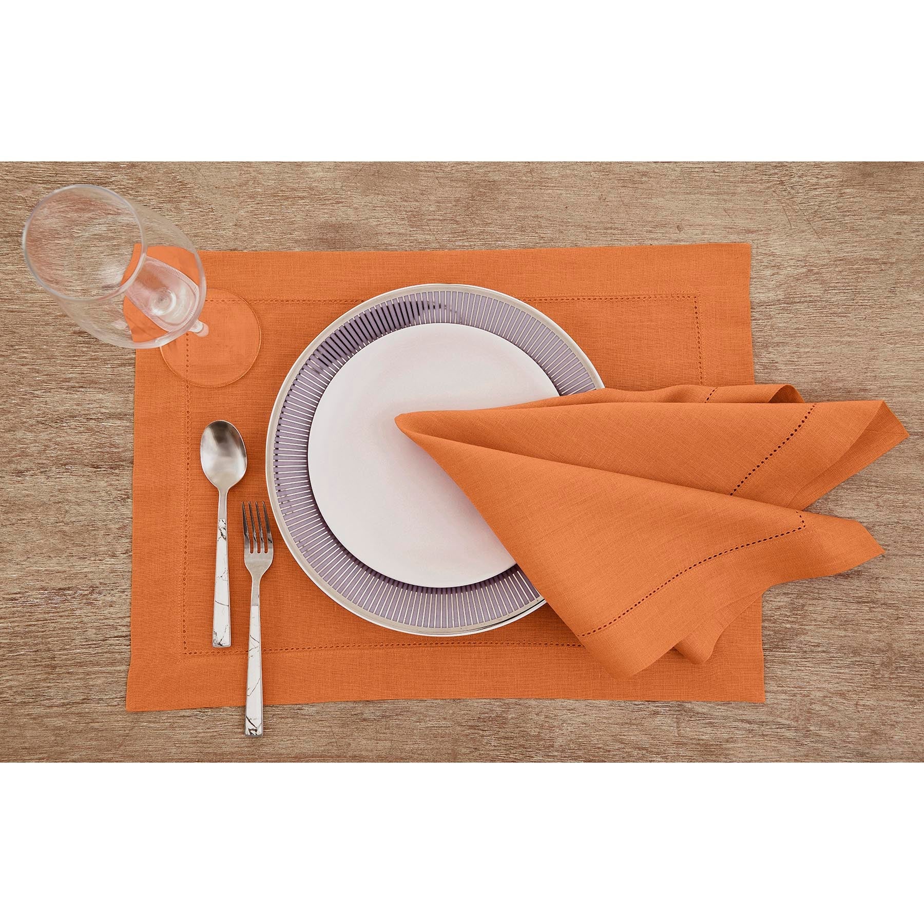 Elegant Classic Hemstitch Placemats Set of 4 - Premium Linen Table Mats for Dining Room Decor, Wedding & Holiday Table Setting - Perfect for Formal Dinner Parties & Home Decor