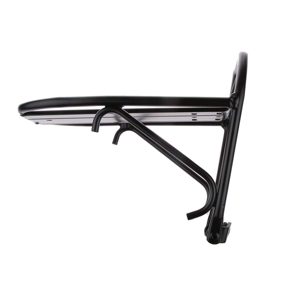 Lightweight Aluminum Alloy Front Bike Rack - Universal Mountain & Road Bicycle Luggage Carrier - Durable Black Cycling Accessory for Commuting, Touring & Outdoor Adventures