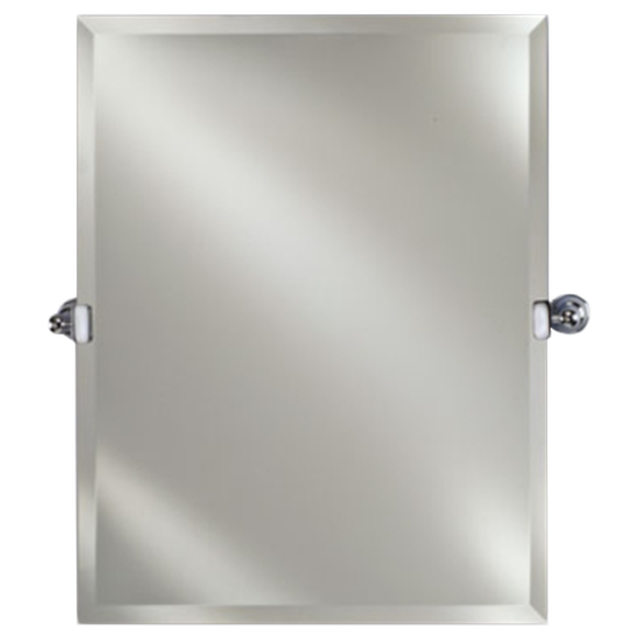 Afina Radiance 24x36 Inch Frameless Beveled Wall Mirror - Polished Chrome Traditional Tilt Bracket - Perfect for Bathroom, Bedroom, or Entryway Decor