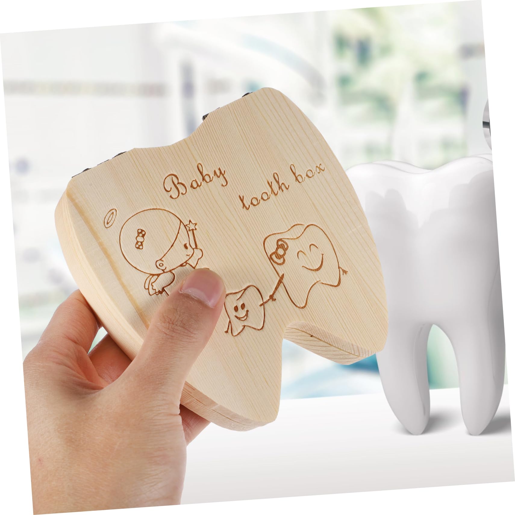 ULDIGI Wooden Tooth Fairy Box for Kids - Children's Tooth Storage Case & Memory Keepsake - Perfect for Tooth Fairy Visits and Childhood Milestones