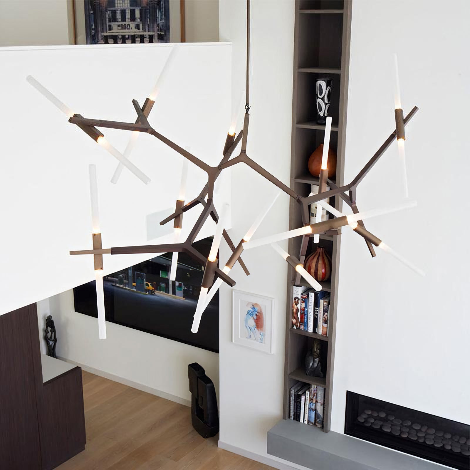 Rustic Tree Branch Chandelier - Handmade Wooden Ceiling Light Fixture for Farmhouse, Cabin & Bohemian Home Decor | Perfect for Living Room, Bedroom or Dining Area Lighting