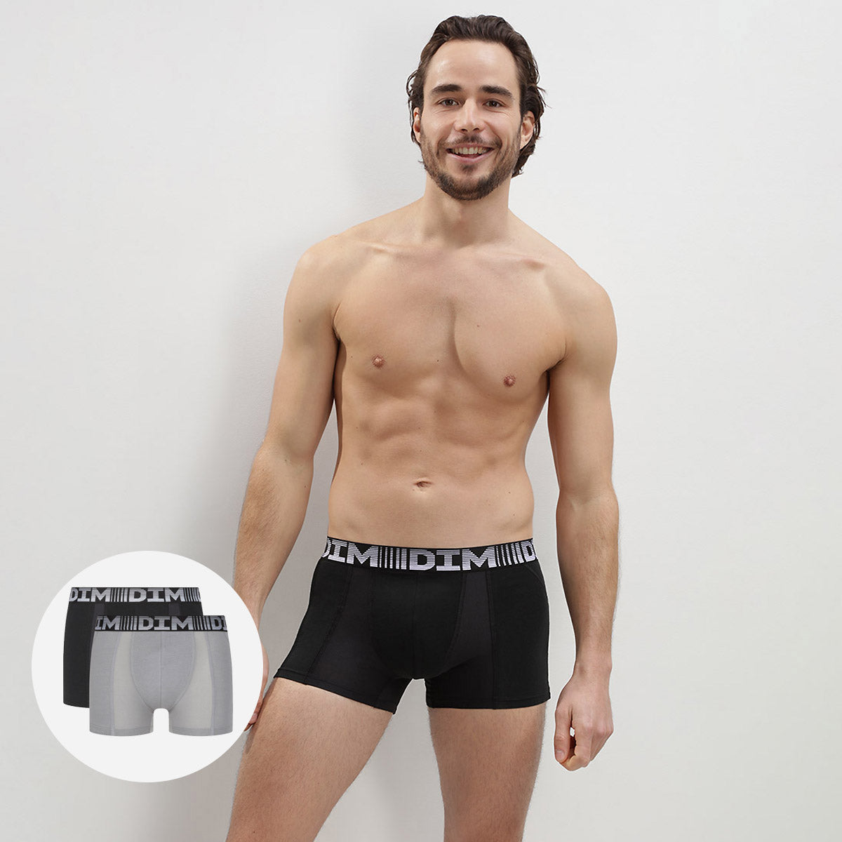 2 Pack Men's Breathable Boxer Briefs - Black & Pearl Gray - 3D Flex Air Technology for All-Day Comfort | Perfect for Workout, Travel & Daily Wear