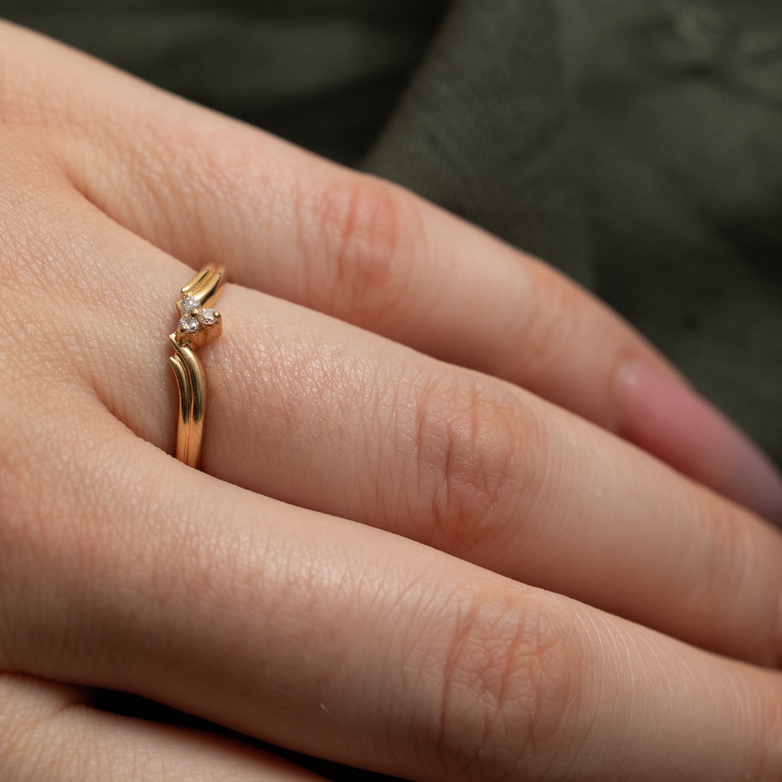 0.04ctw Diamond Cluster Grooved Ring - Size 6.25 | Elegant Wedding Band, Anniversary Gift for Her | Perfect for Engagement, Proposal & Special Occasions