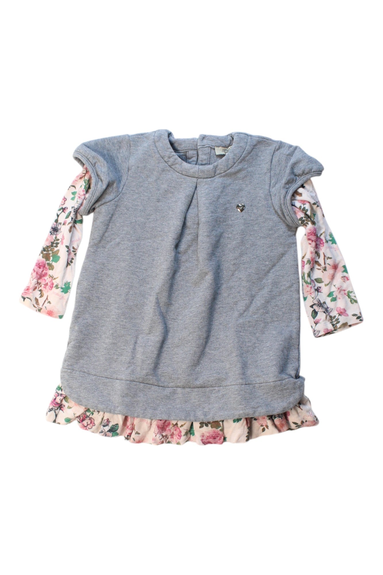Armani Floral Long Sleeve Baby Dress Set for Girls 12-18 Months - Perfect for Special Occasions & Family Photos