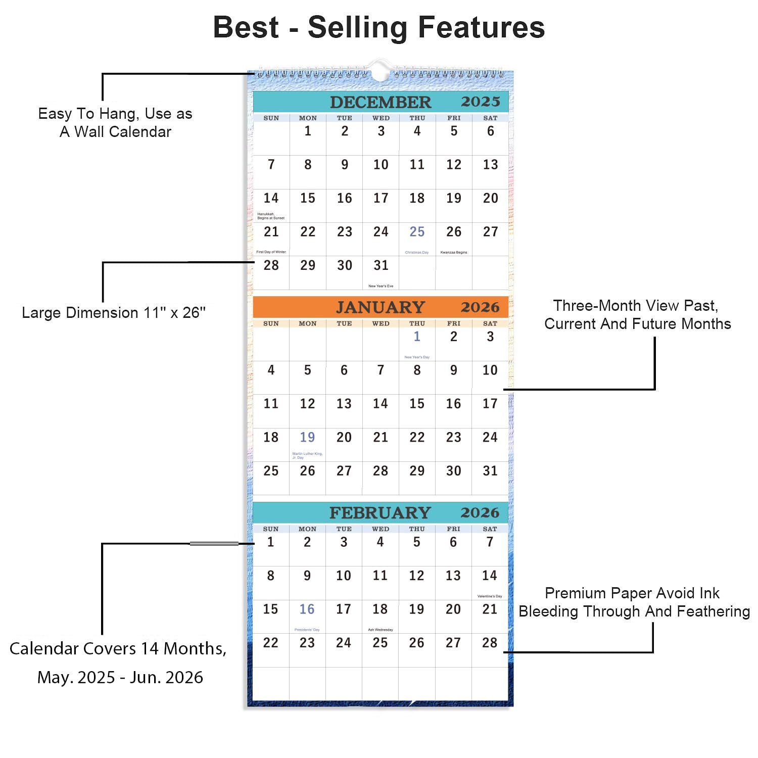 2025-2026 Large Wall Calendar Planner (April 2025 - July 2026) | 11